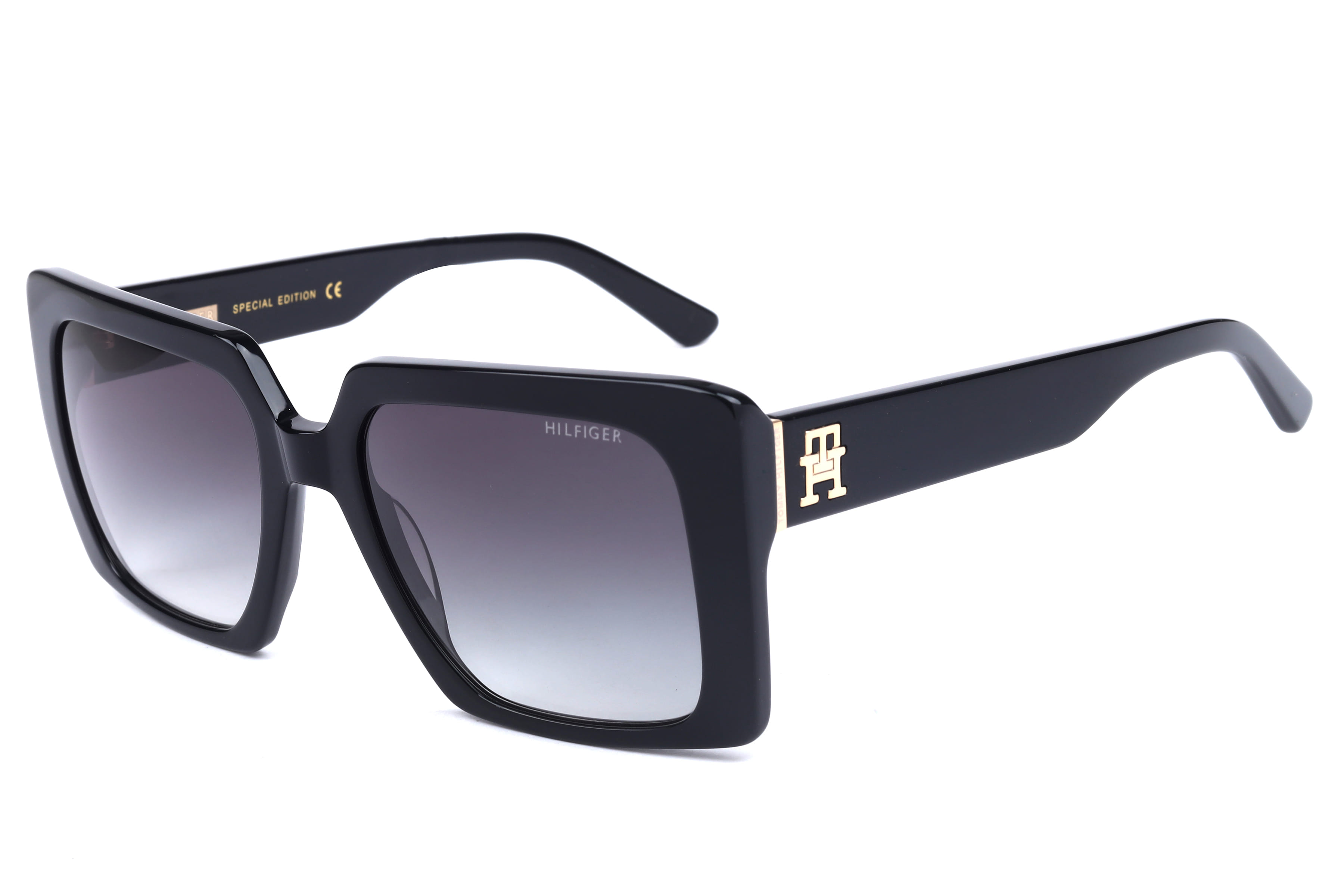 Tommy Hilfiger TH8002 Sunglass Black Female Full Shell Sunglass — Black frame — view 1