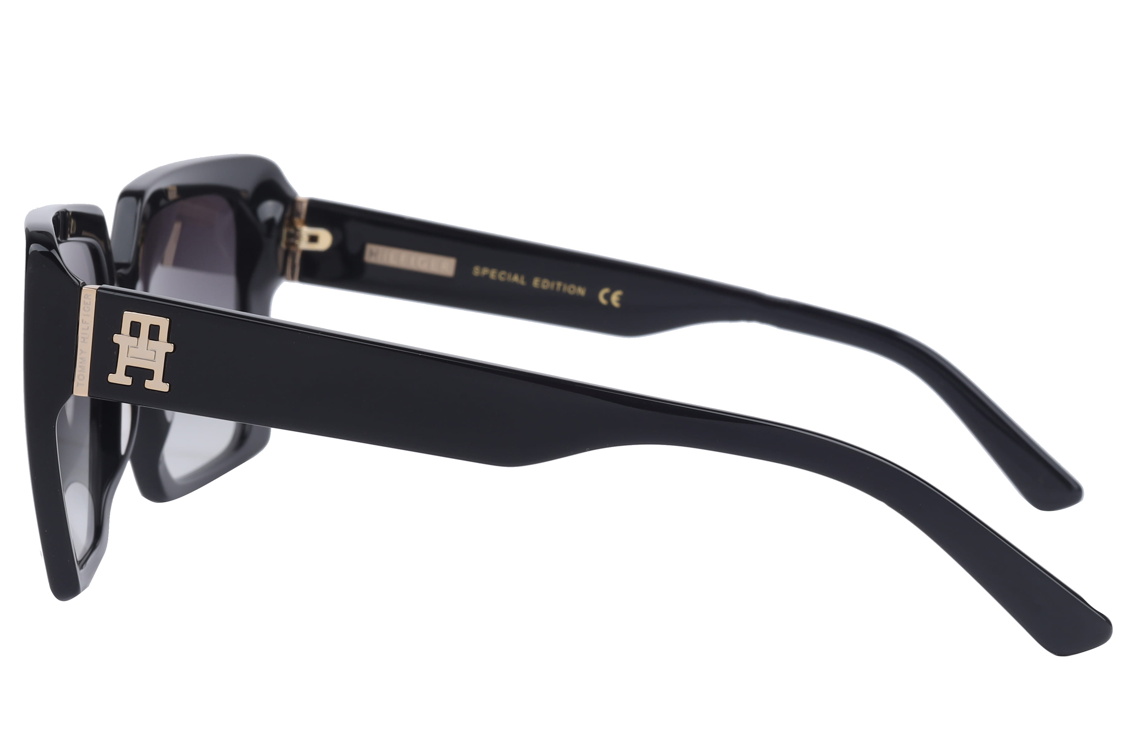 Tommy Hilfiger TH8002 Sunglass Black Female Full Shell Sunglass — Black frame — view 3