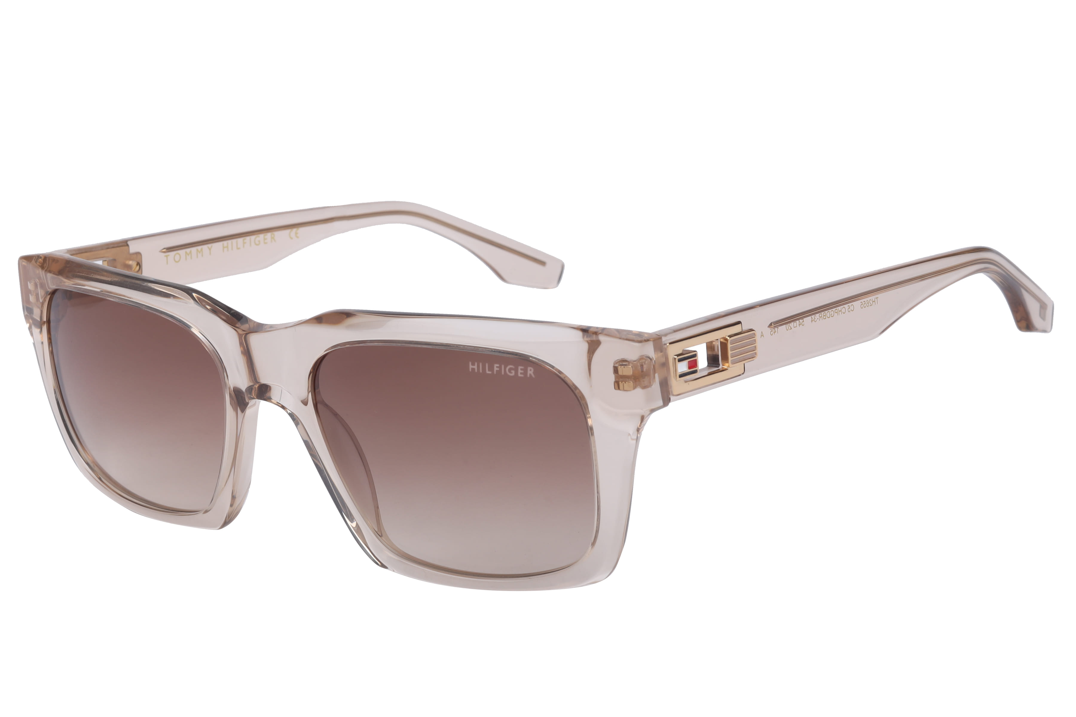 Tommy Hilfiger TH2655 Sunglass Transparent Brown Unisex Full Sunglass — Transparent Brown frame — view 1
