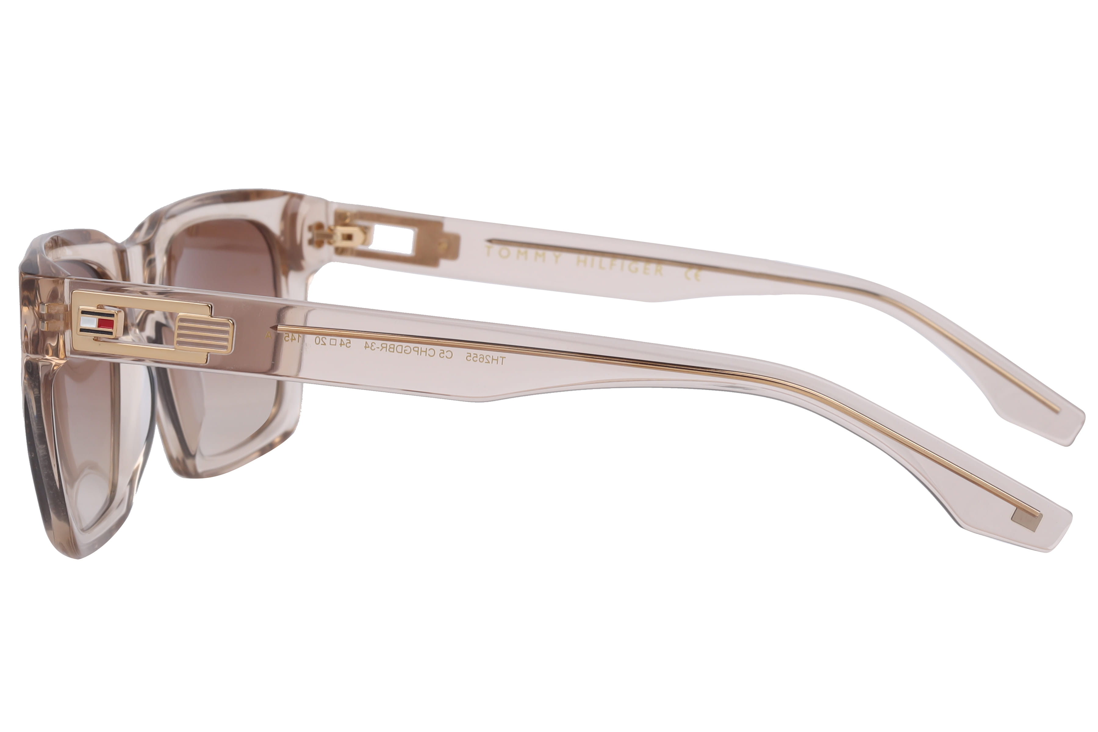 Tommy Hilfiger TH2655 Sunglass Transparent Brown Unisex Full Sunglass — Transparent Brown frame — view 3