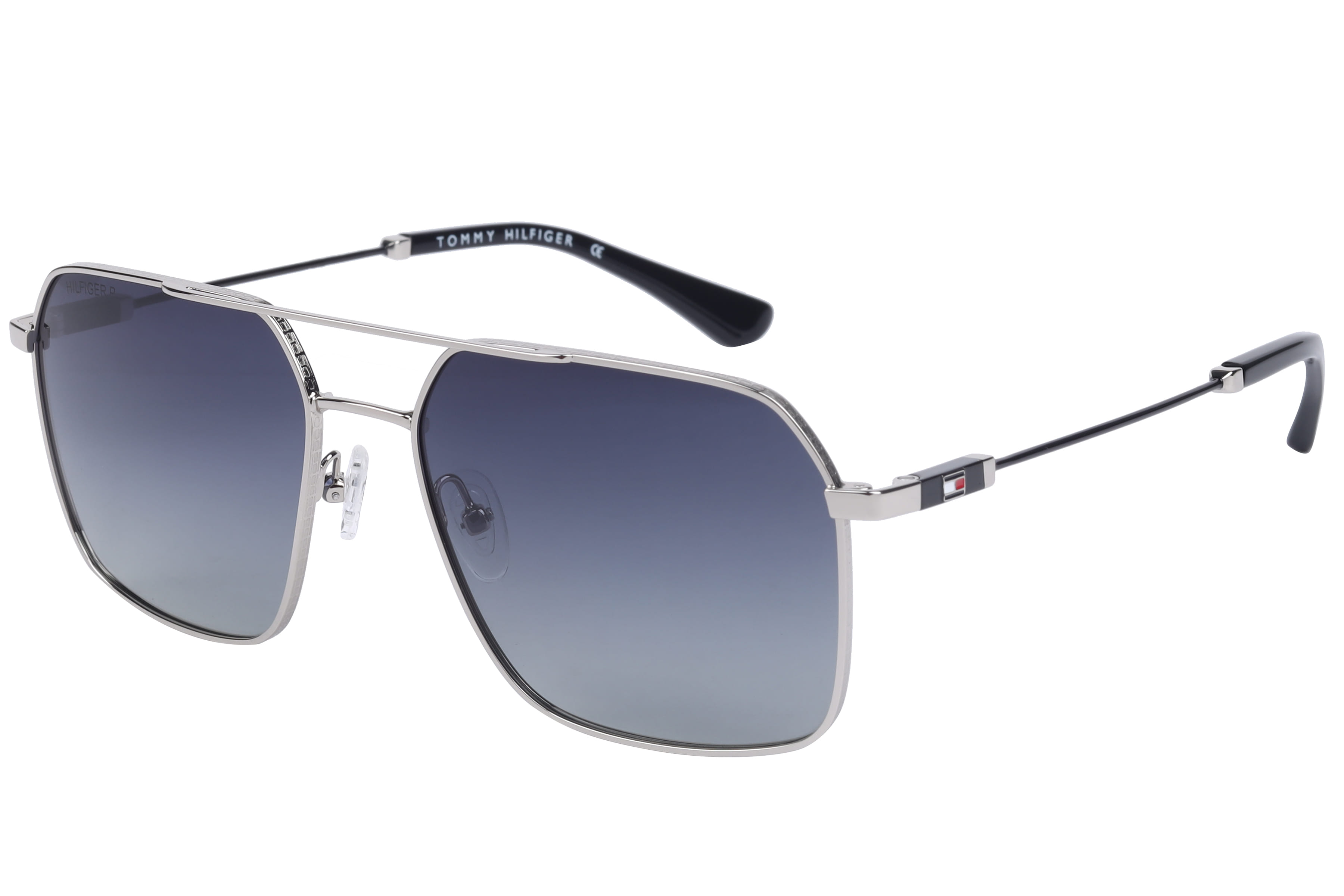Tommy Hilfiger TH7212PL Sunglass Silver Male Full Metal Sunglass — Silver frame — view 1