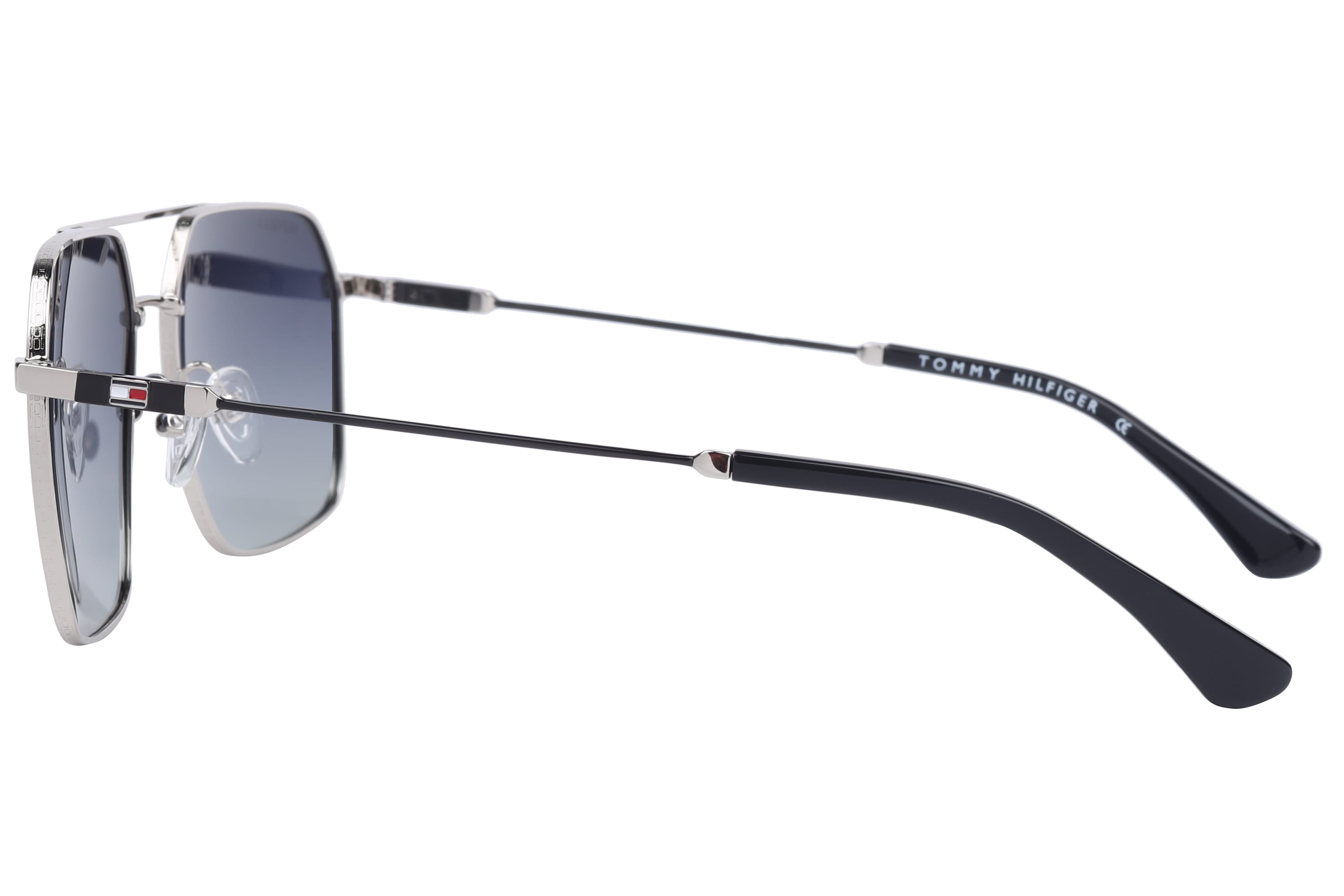 Tommy Hilfiger TH7212PL Sunglass Silver Male Full Metal Sunglass — Silver frame — view 3