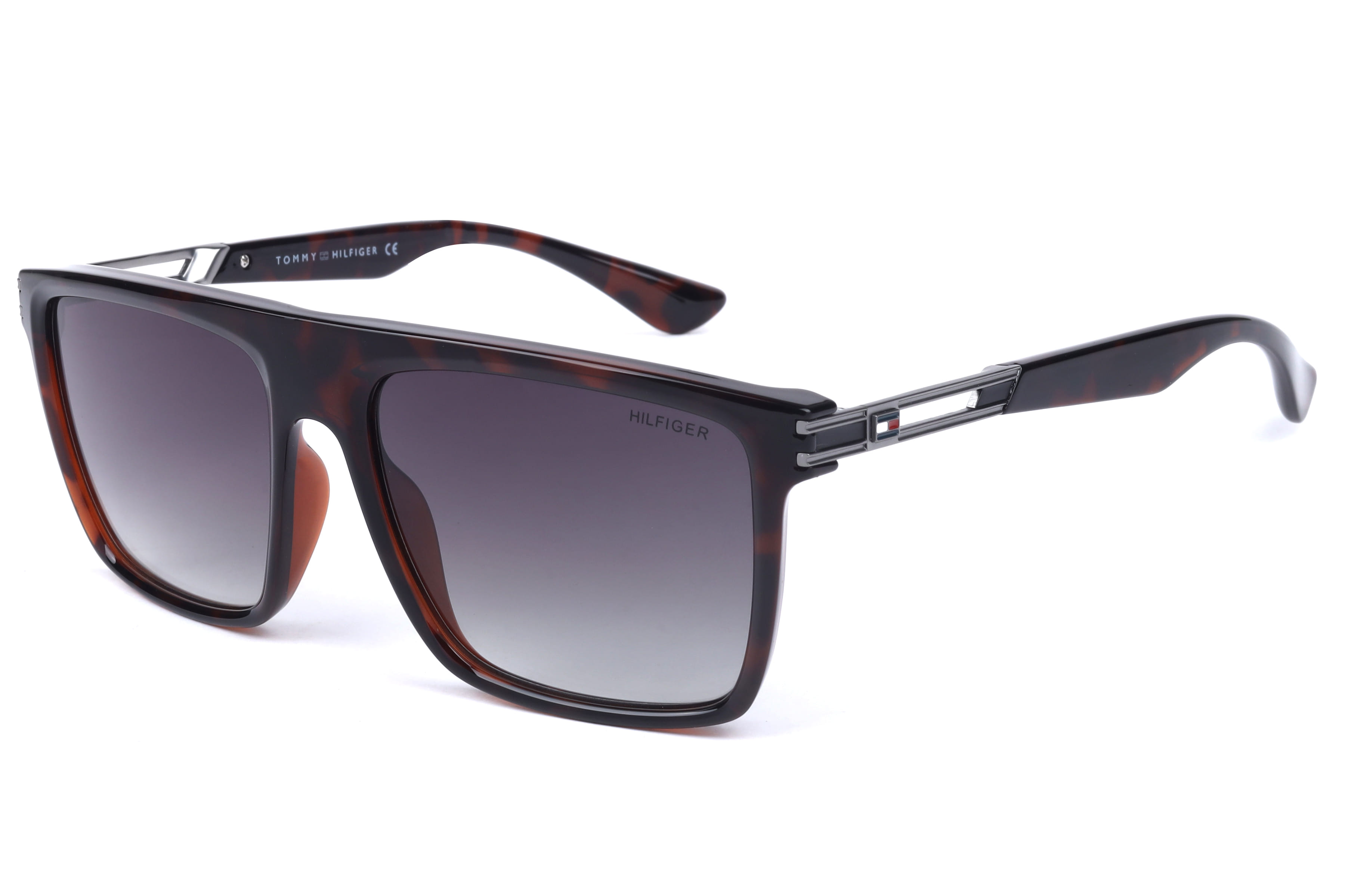 Tommy Hilfiger TH1564 Sunglass Havana Male Full Metal Sunglass — Havana frame — view 1