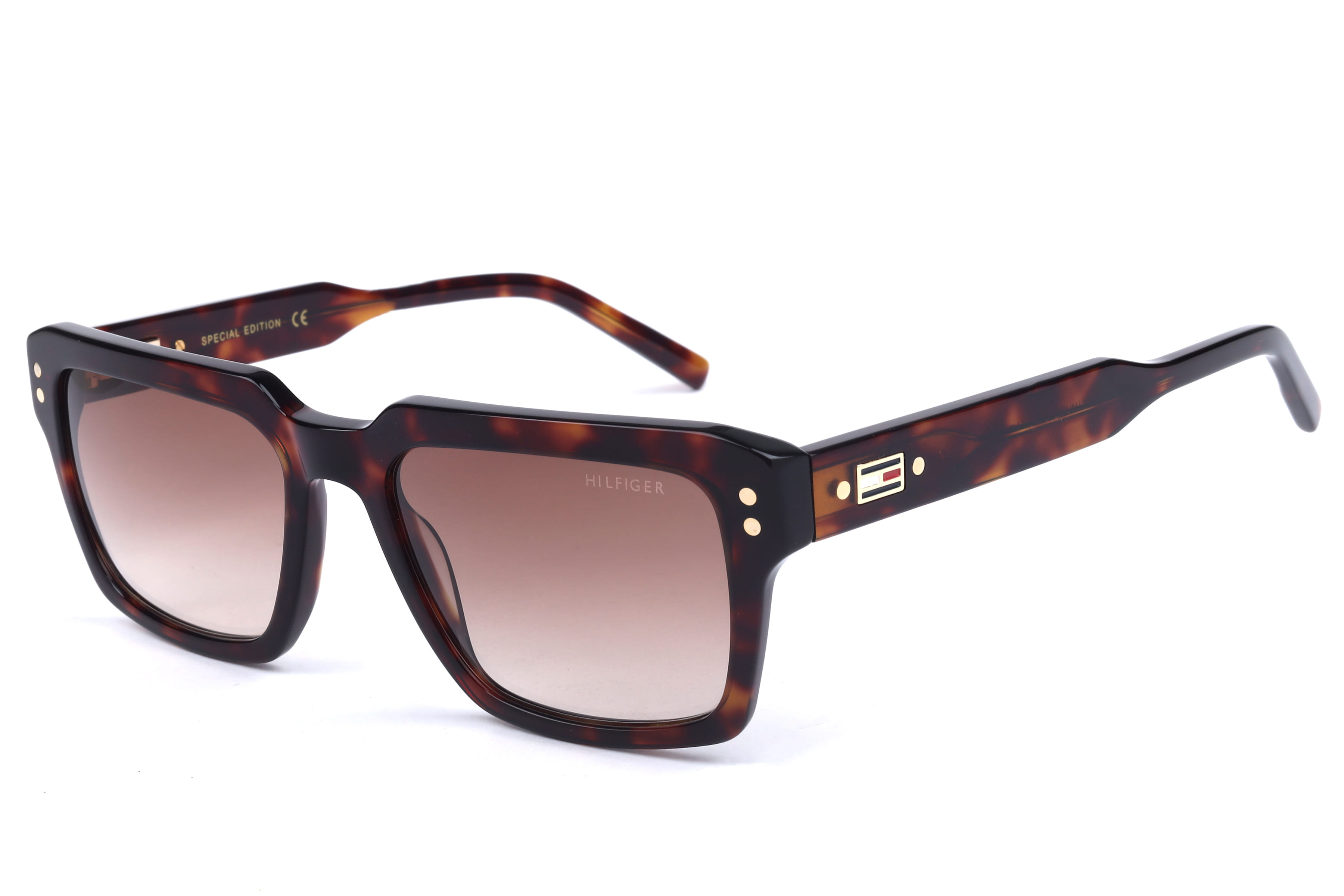 Tommy Hilfiger TH8008 Sunglass Havana Unisex Full Shell Sunglass — Havana frame — view 1