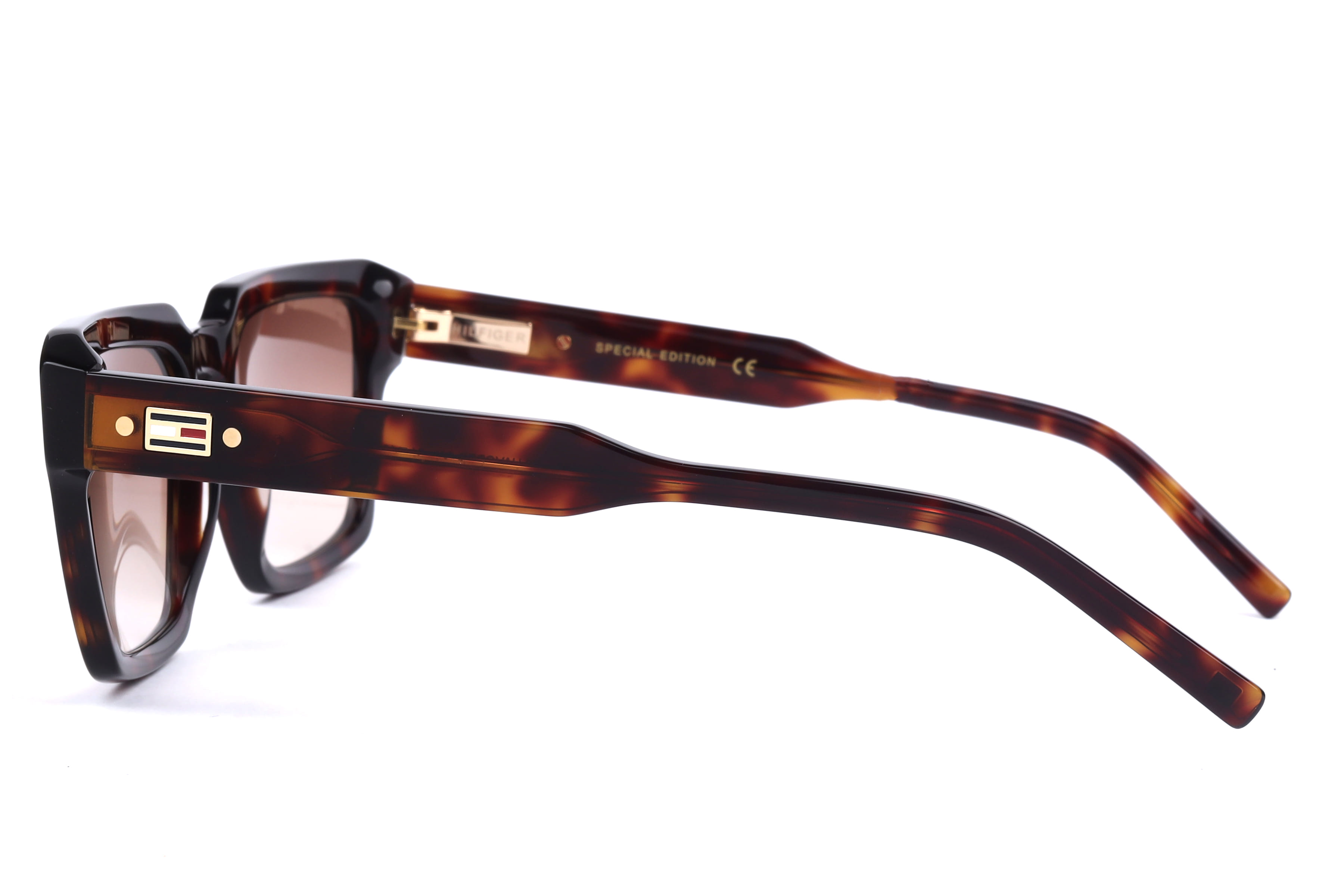 Tommy Hilfiger TH8008 Sunglass Havana Unisex Full Shell Sunglass — Havana frame — view 3