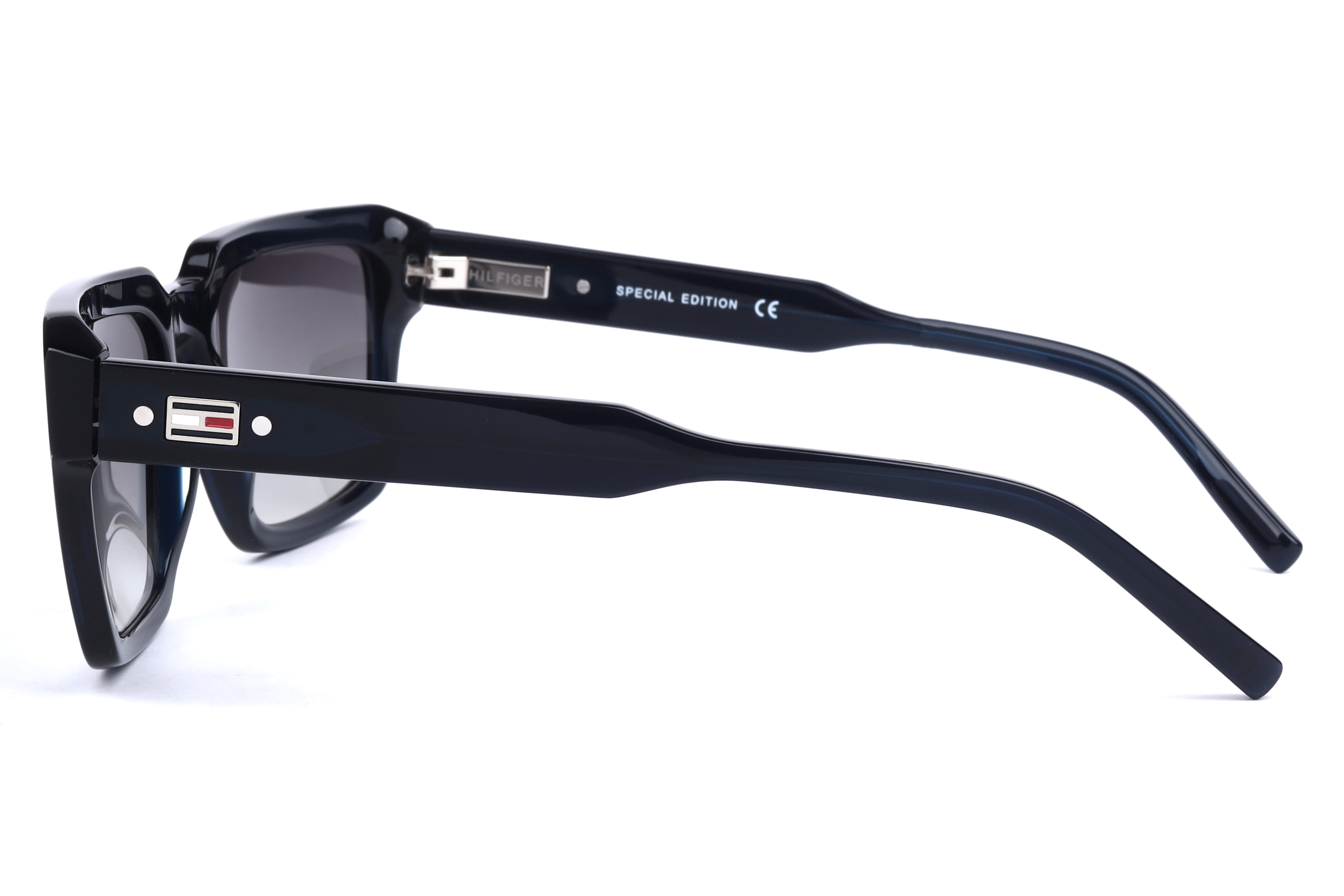 Tommy Hilfiger TH8008 Sunglass Blue Unisex Full Shell Sunglass — Blue frame — view 3