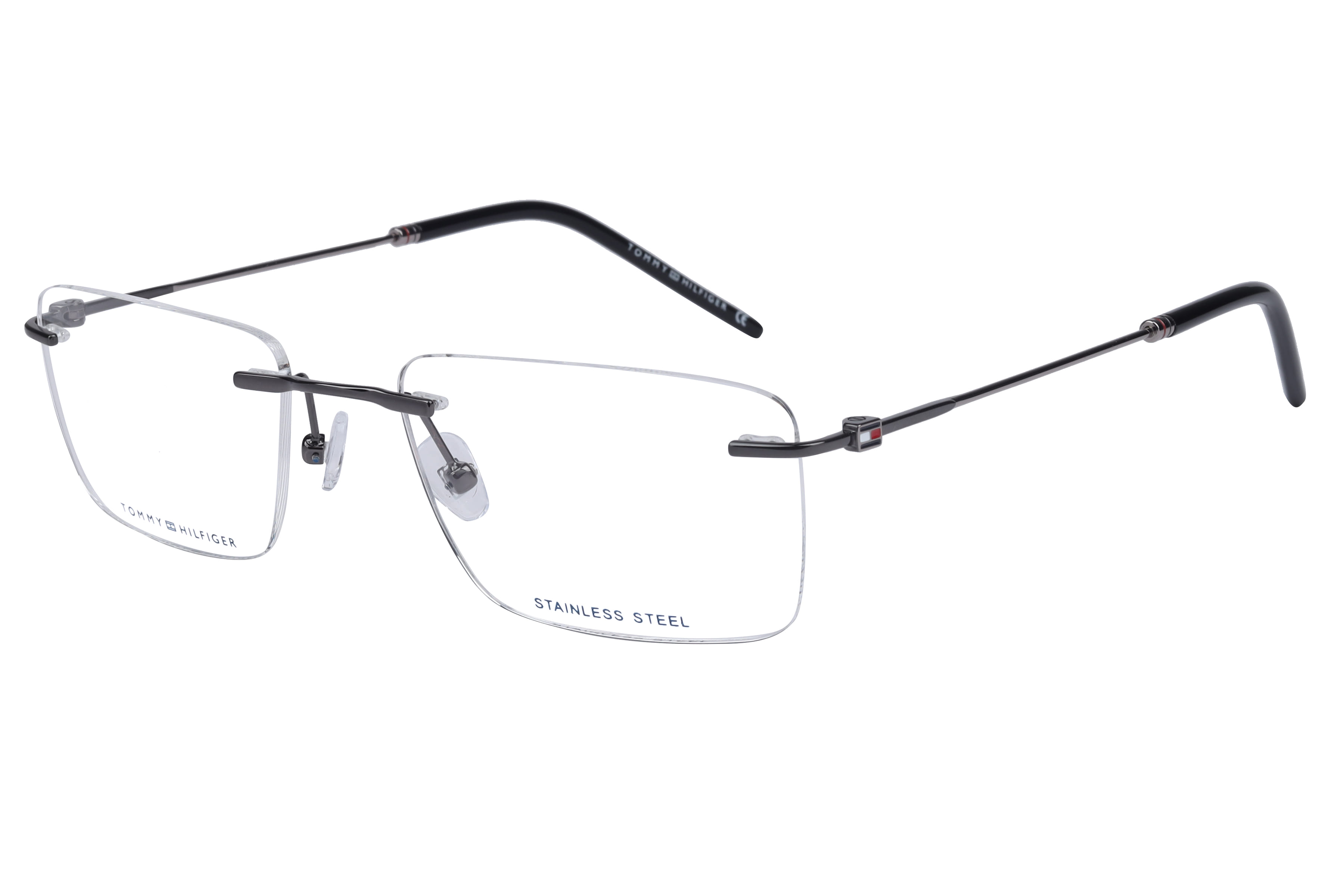 Tommy Hilfiger TH5410 Frame Gun Metal Unisex RimLess Stainle Frame — Gun Metal frame — view 1