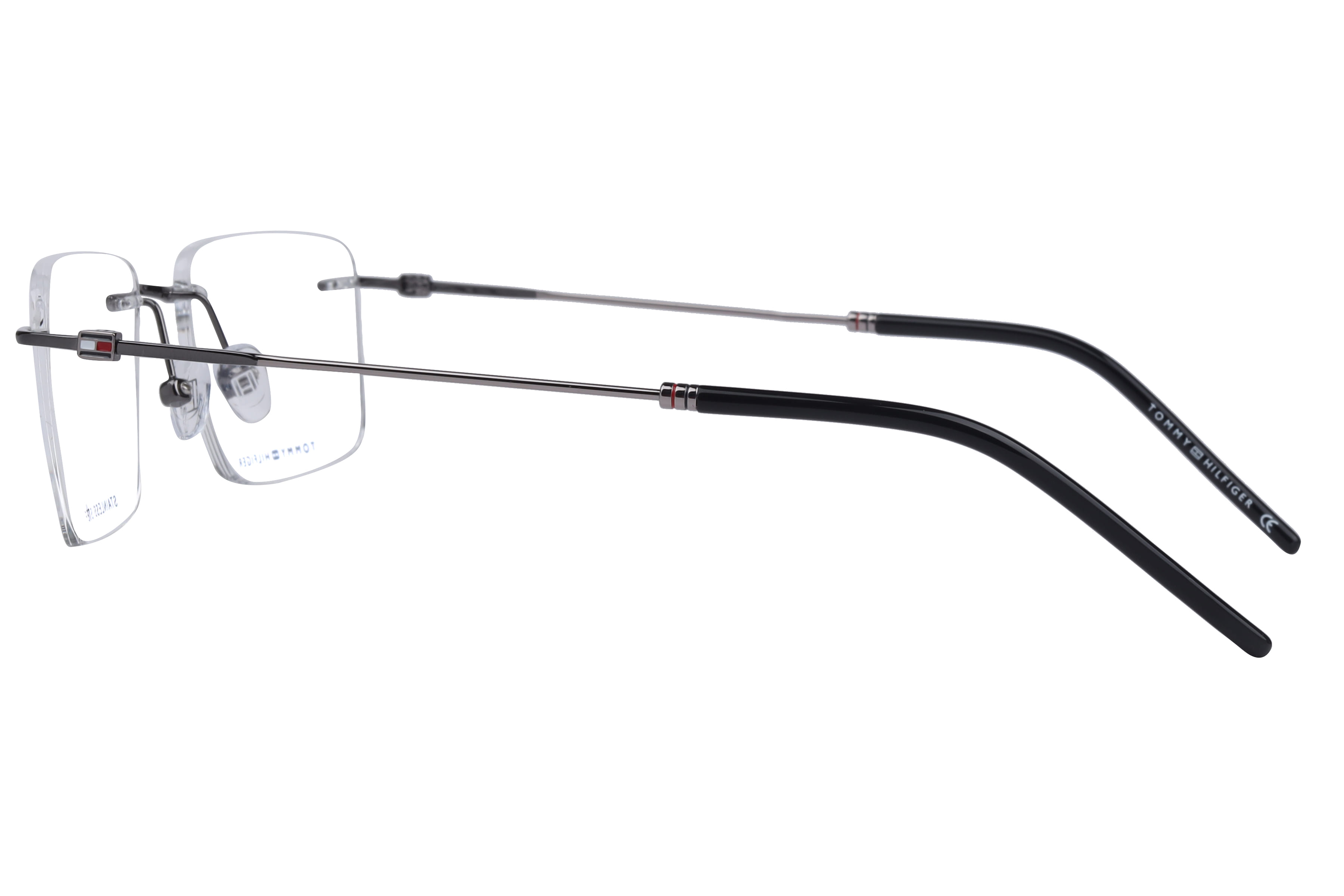 Tommy Hilfiger TH5410 Frame Gun Metal Unisex RimLess Stainle Frame — Gun Metal frame — view 3