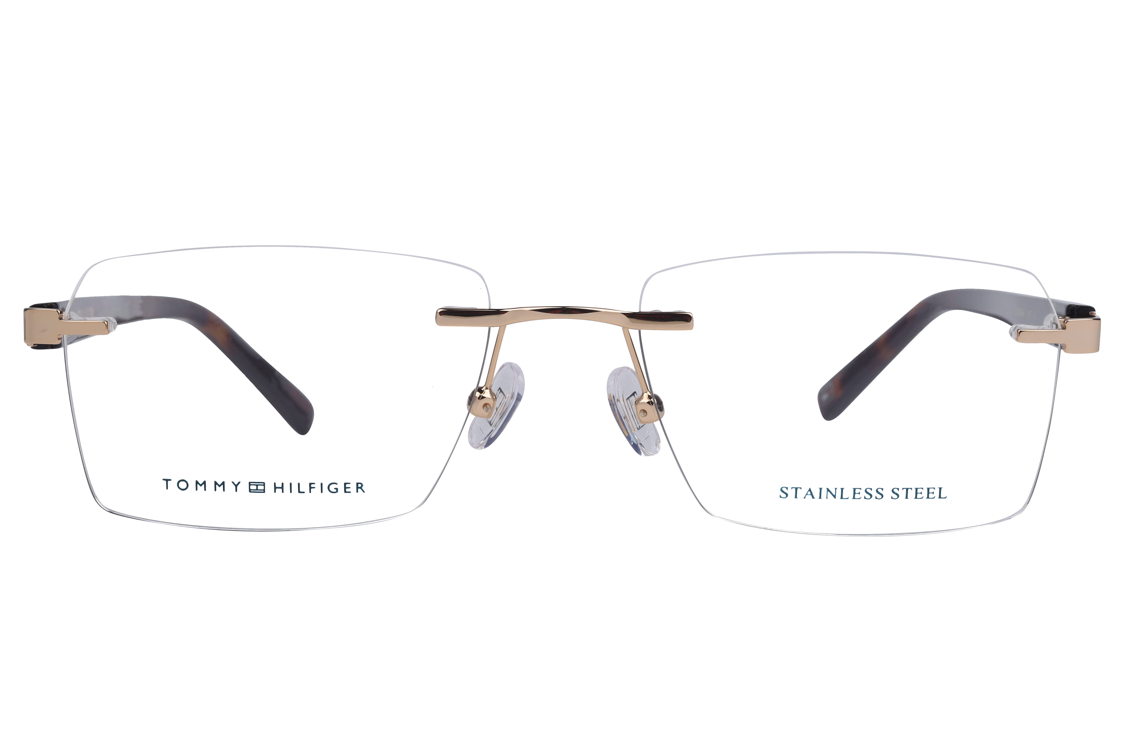 Tommy Hilfiger TH6352 Frame Gold Unisex RimLess Shell Frame — Gold frame — view 2
