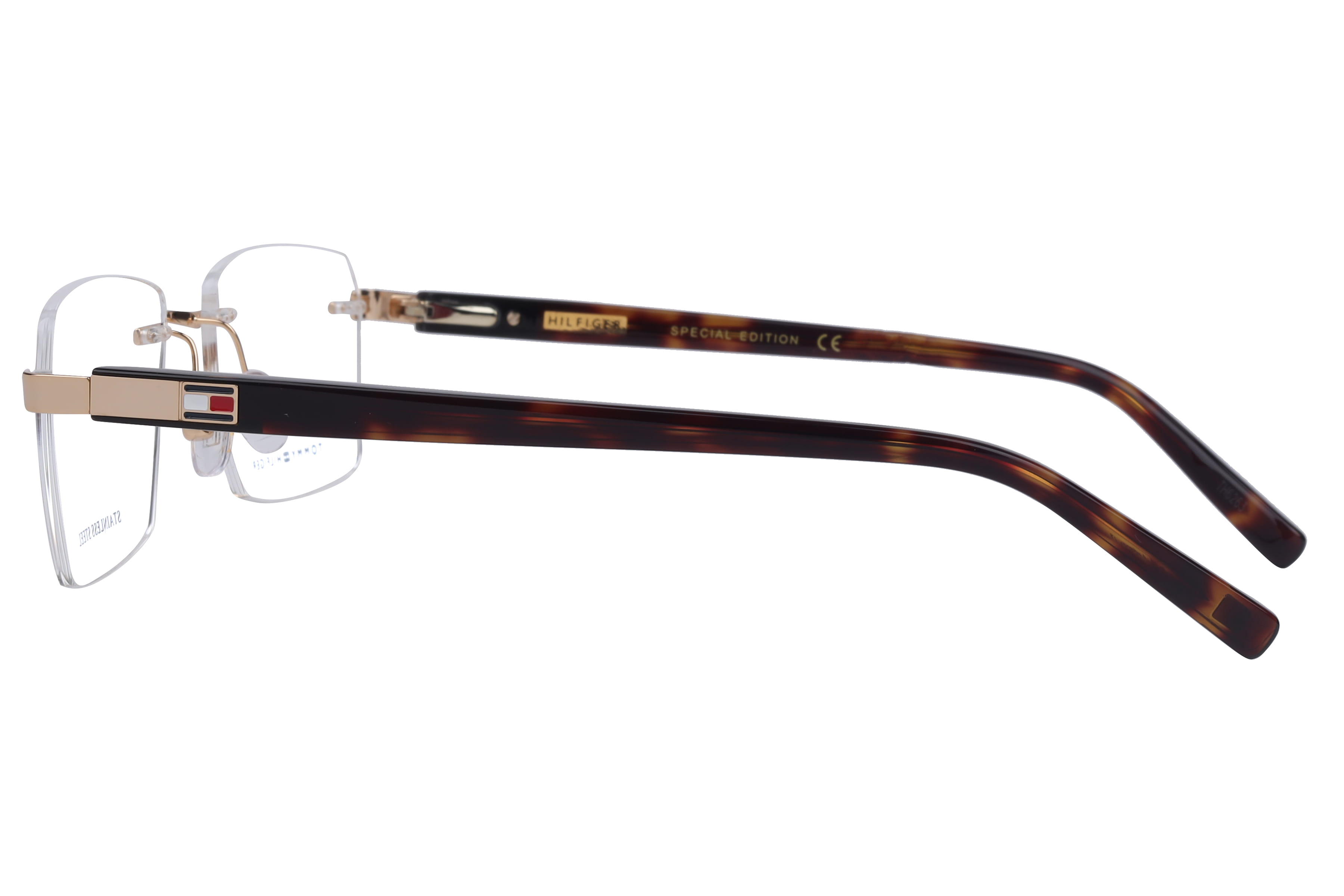 Tommy Hilfiger TH6352 Frame Gold Unisex RimLess Shell Frame — Gold frame — view 3