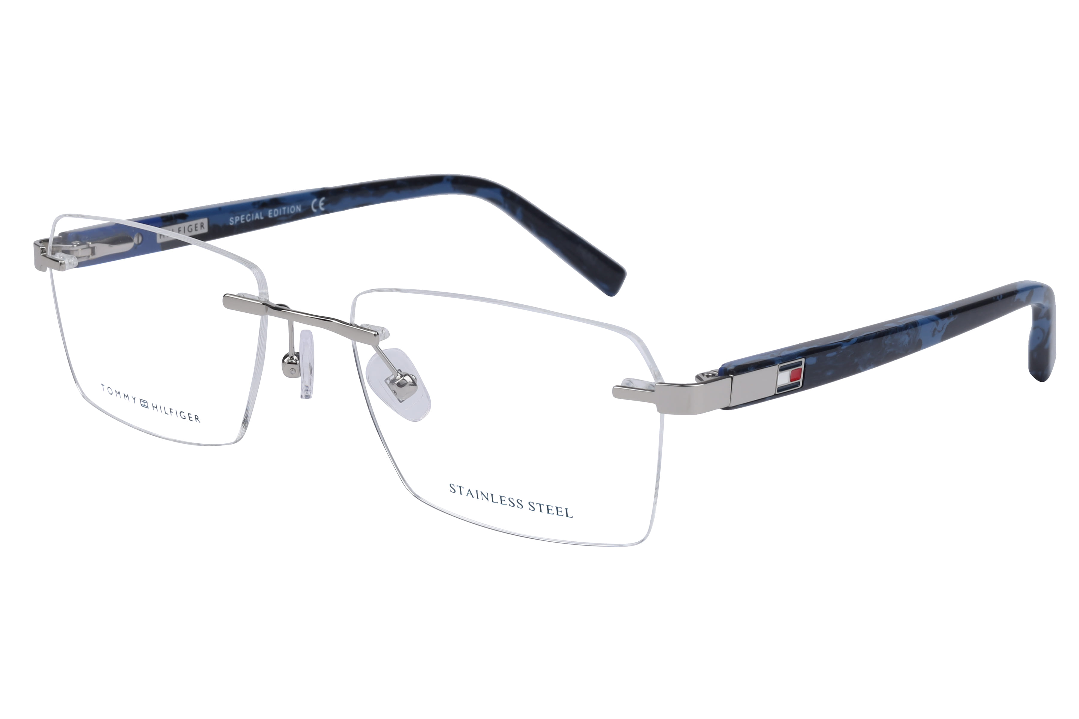 Tommy Hilfiger TH6352 Frame Silver Unisex RimLess Shell Frame — Silver frame — view 1
