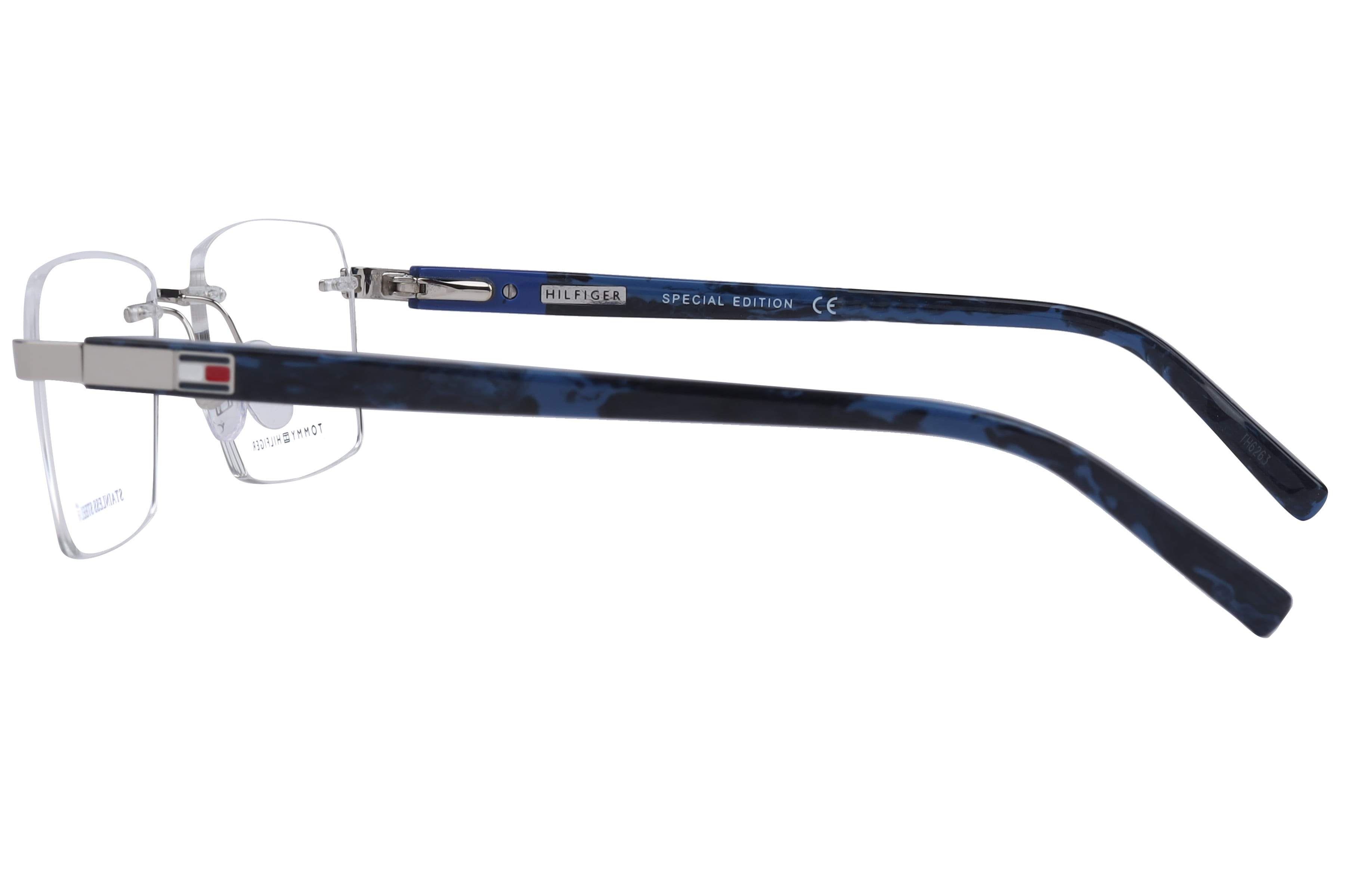 Tommy Hilfiger TH6352 Frame Silver Unisex RimLess Shell Frame — Silver frame — view 3