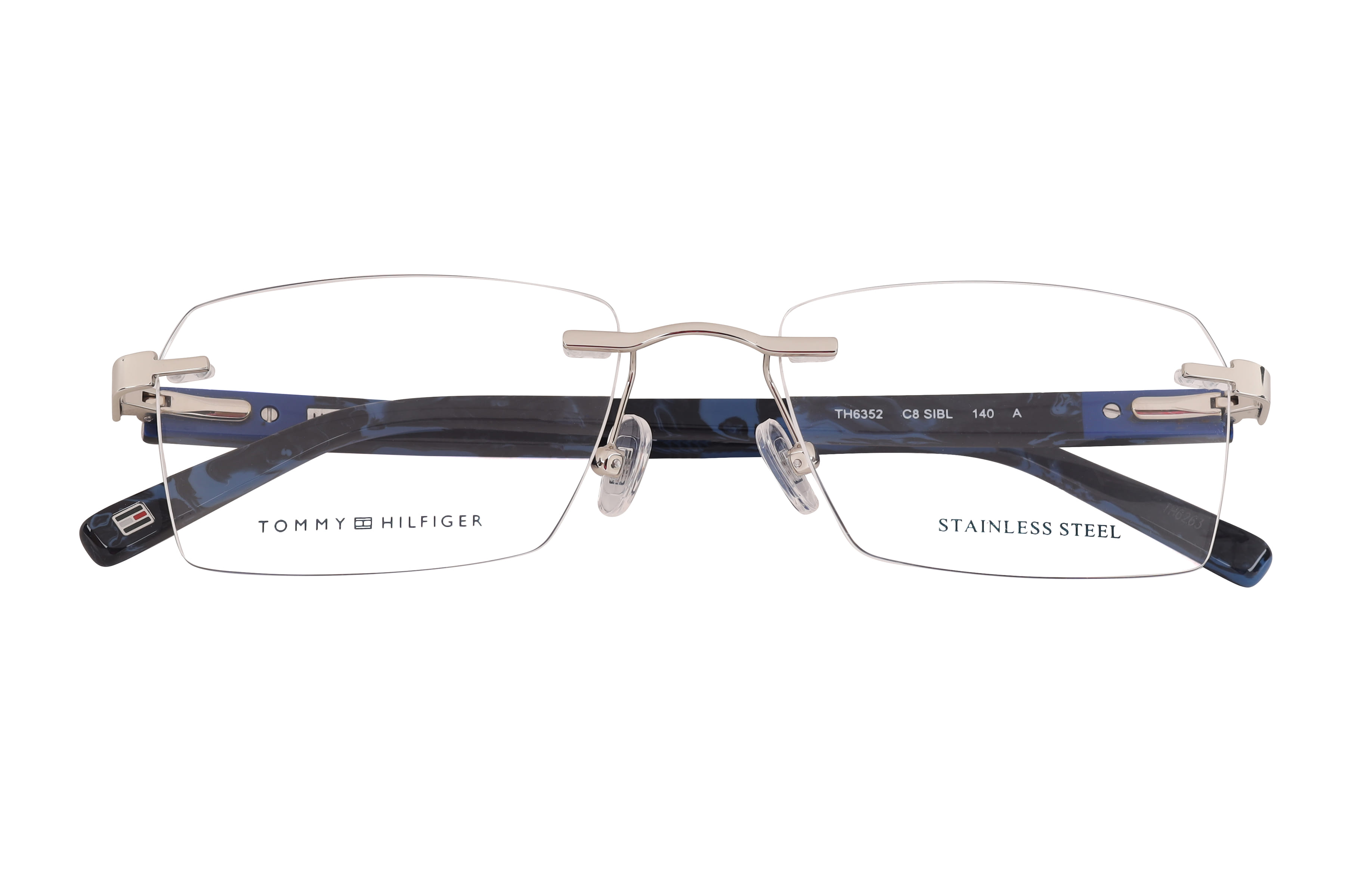 Tommy Hilfiger TH6352 Frame Silver Unisex RimLess Shell Frame — Silver frame — view 4