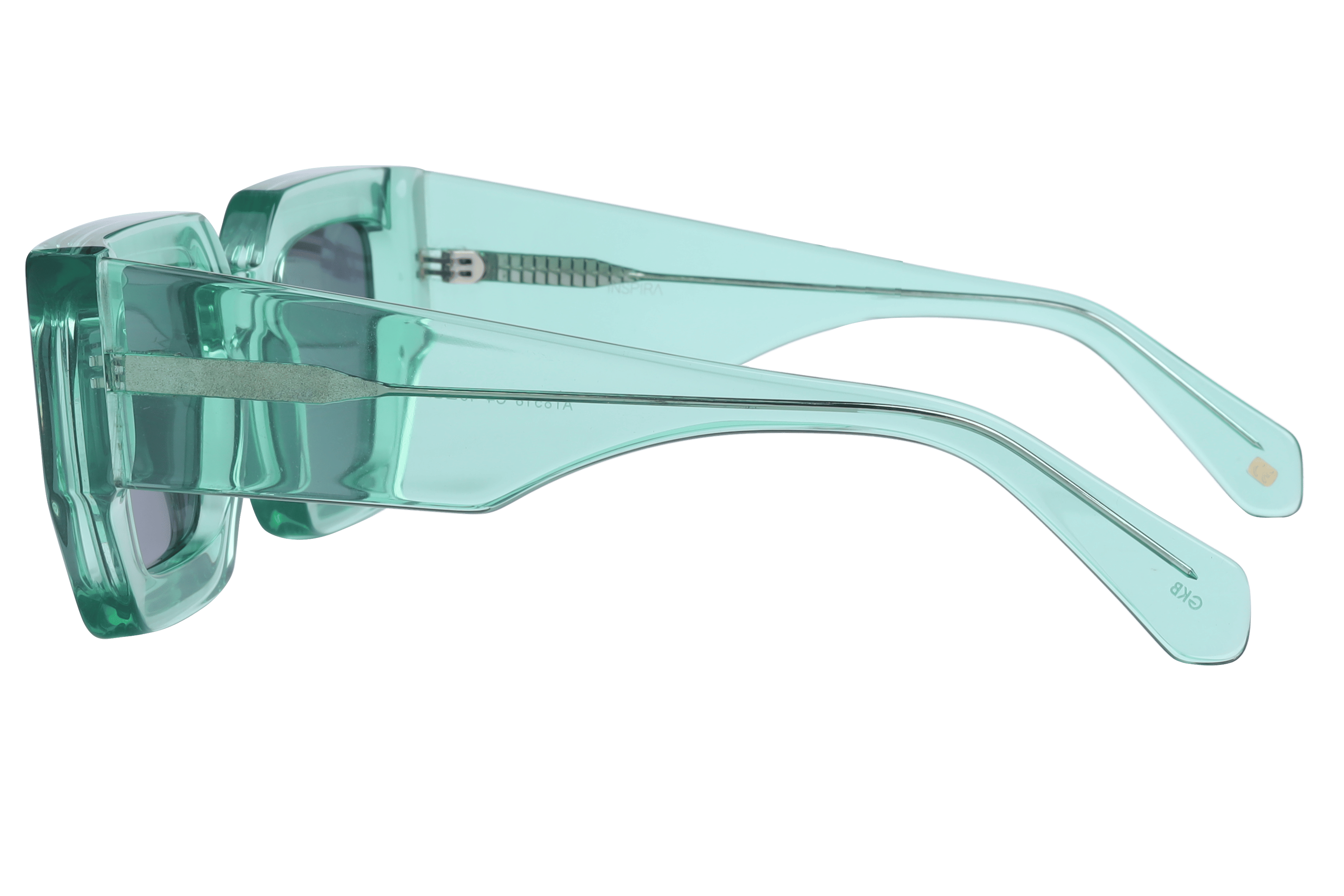 Inspira AT8518 Sunglass Transparent Green Female Full Shell Sunglass — Transparent Green frame — view 3