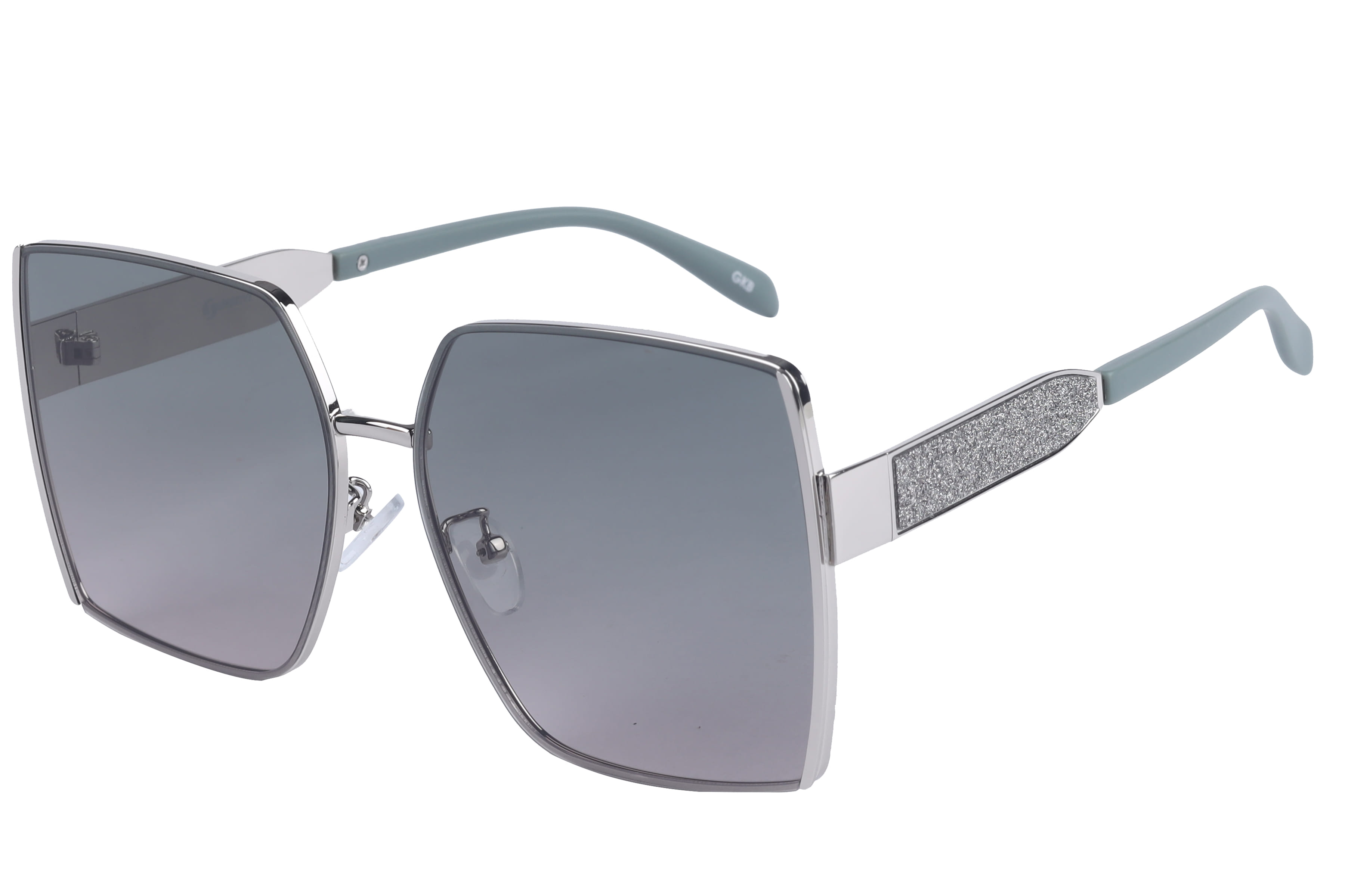 Inspira NJ1931 Sunglass Silver Female Full Metal Sunglass — Silver frame — view 1