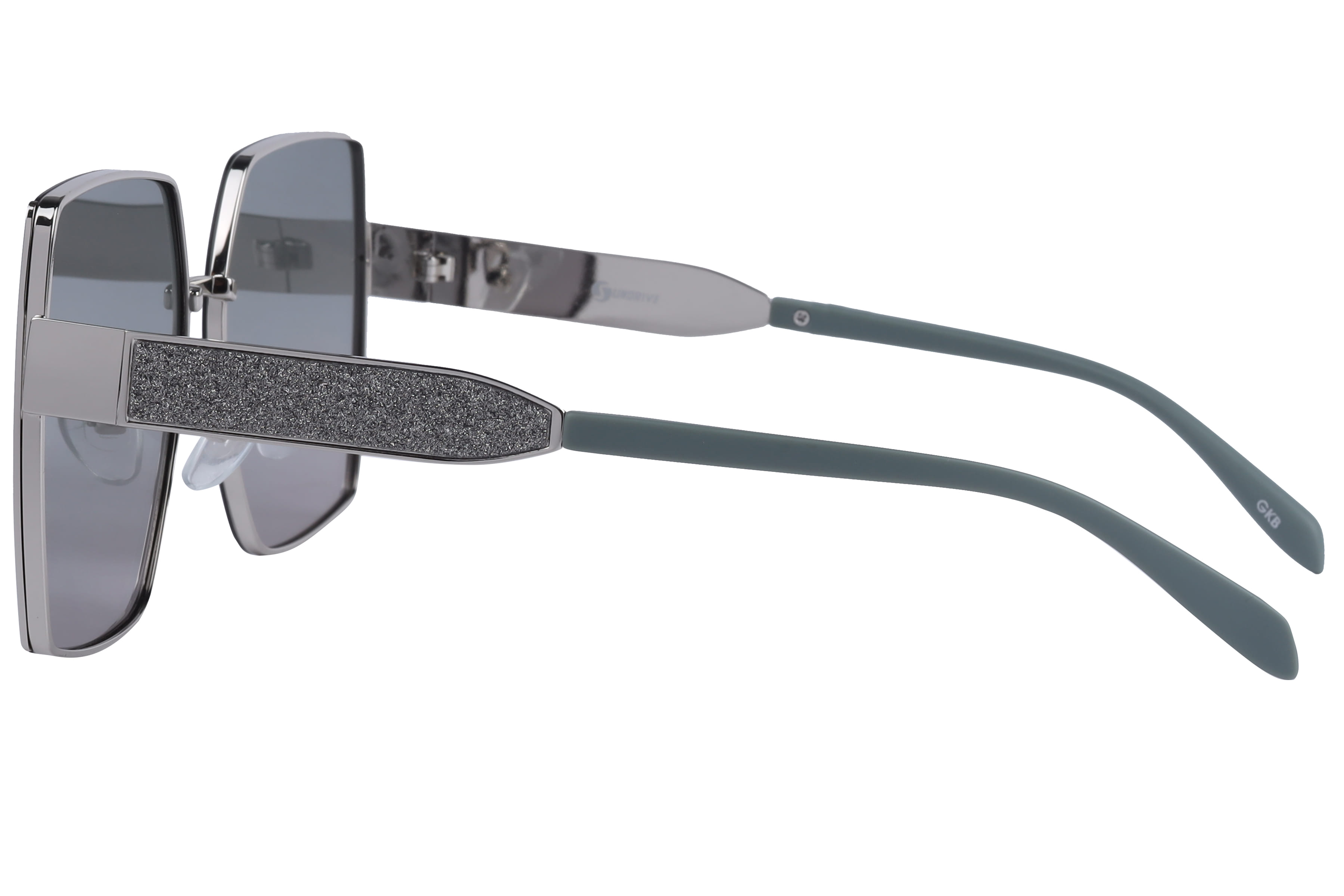 Inspira NJ1931 Sunglass Silver Female Full Metal Sunglass — Silver frame — view 3