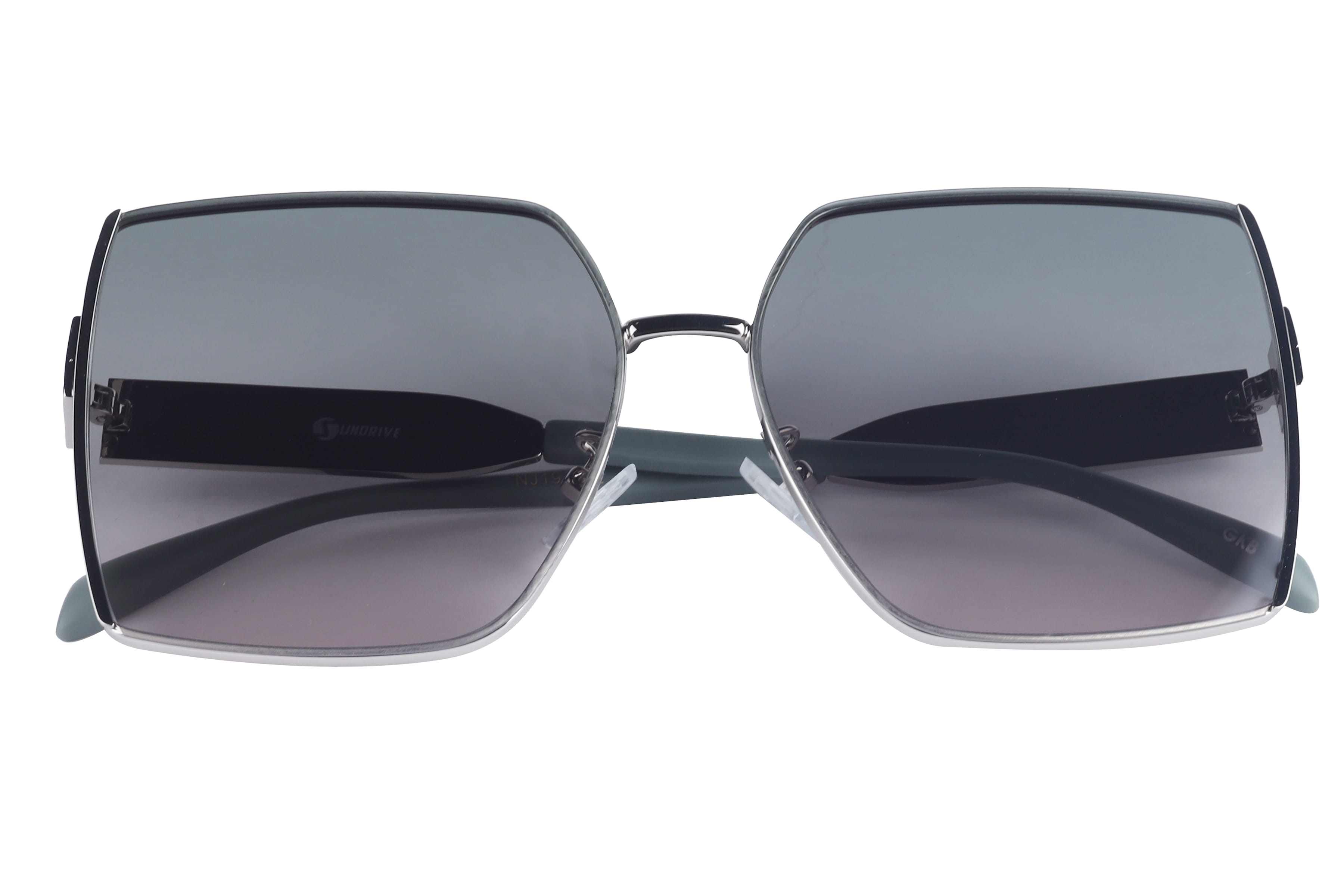 Inspira NJ1931 Sunglass Silver Female Full Metal Sunglass — Silver frame — view 4