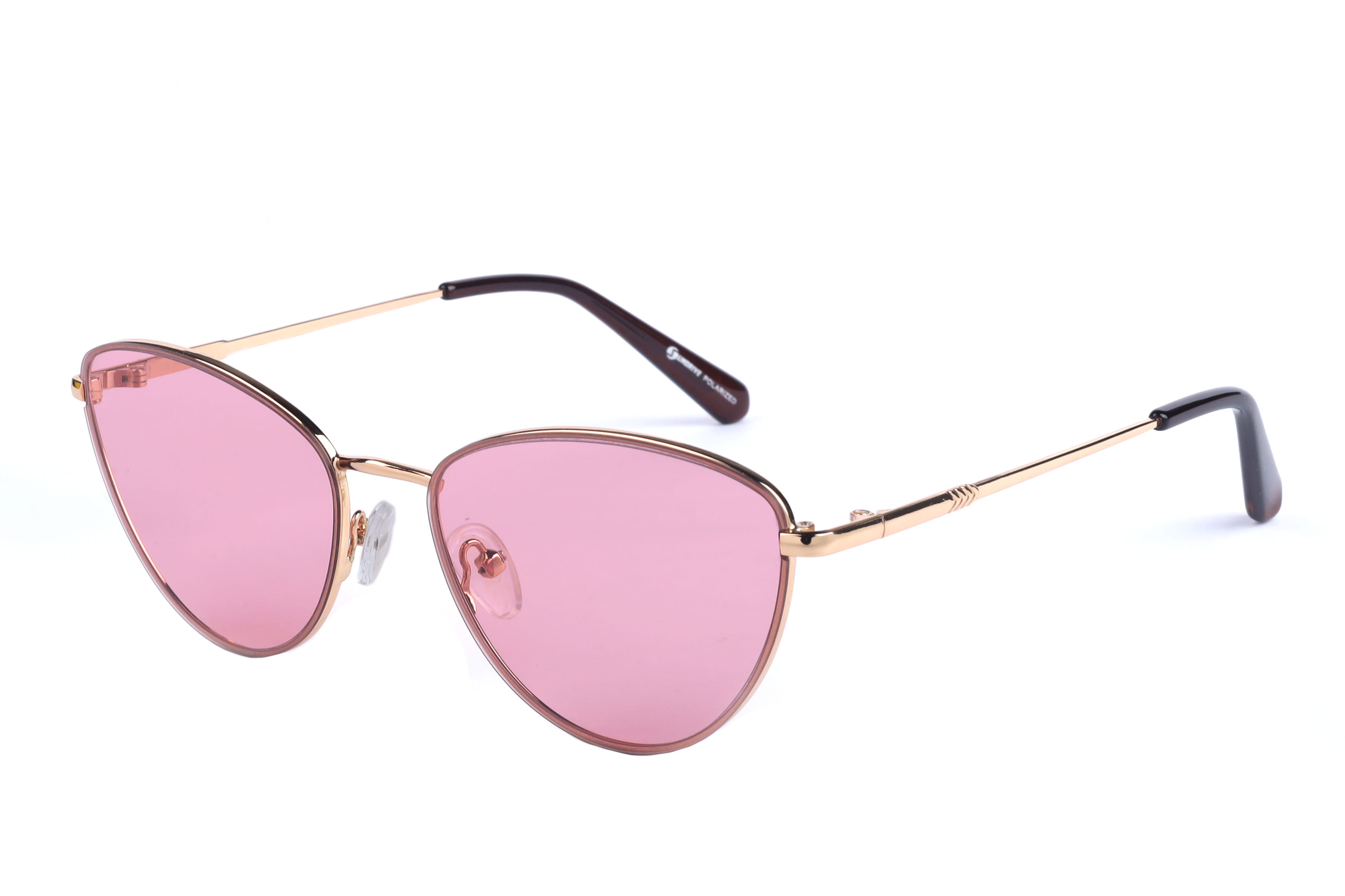 Inspira PZ5042 Sunglass Gold Female Full Metal Sunglass — Gold frame — view 1