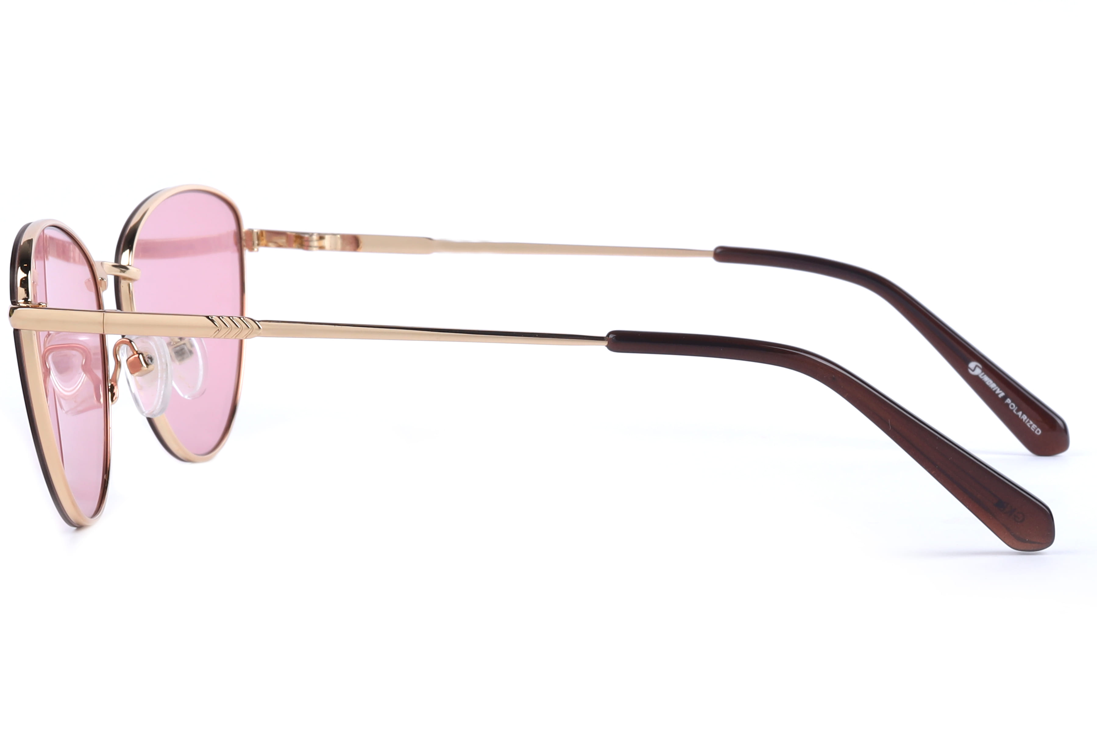 Inspira PZ5042 Sunglass Gold Female Full Metal Sunglass — Gold frame — view 3