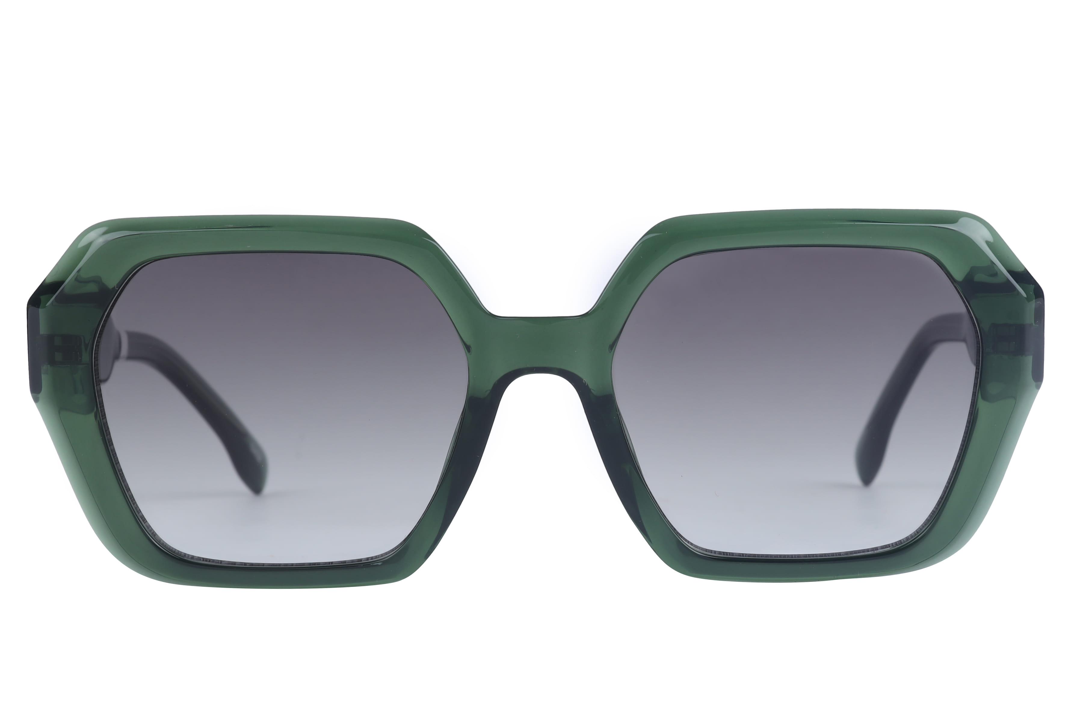Inspira ATR8750 Sunglass Transparent Green Female Full Shell — Black frame