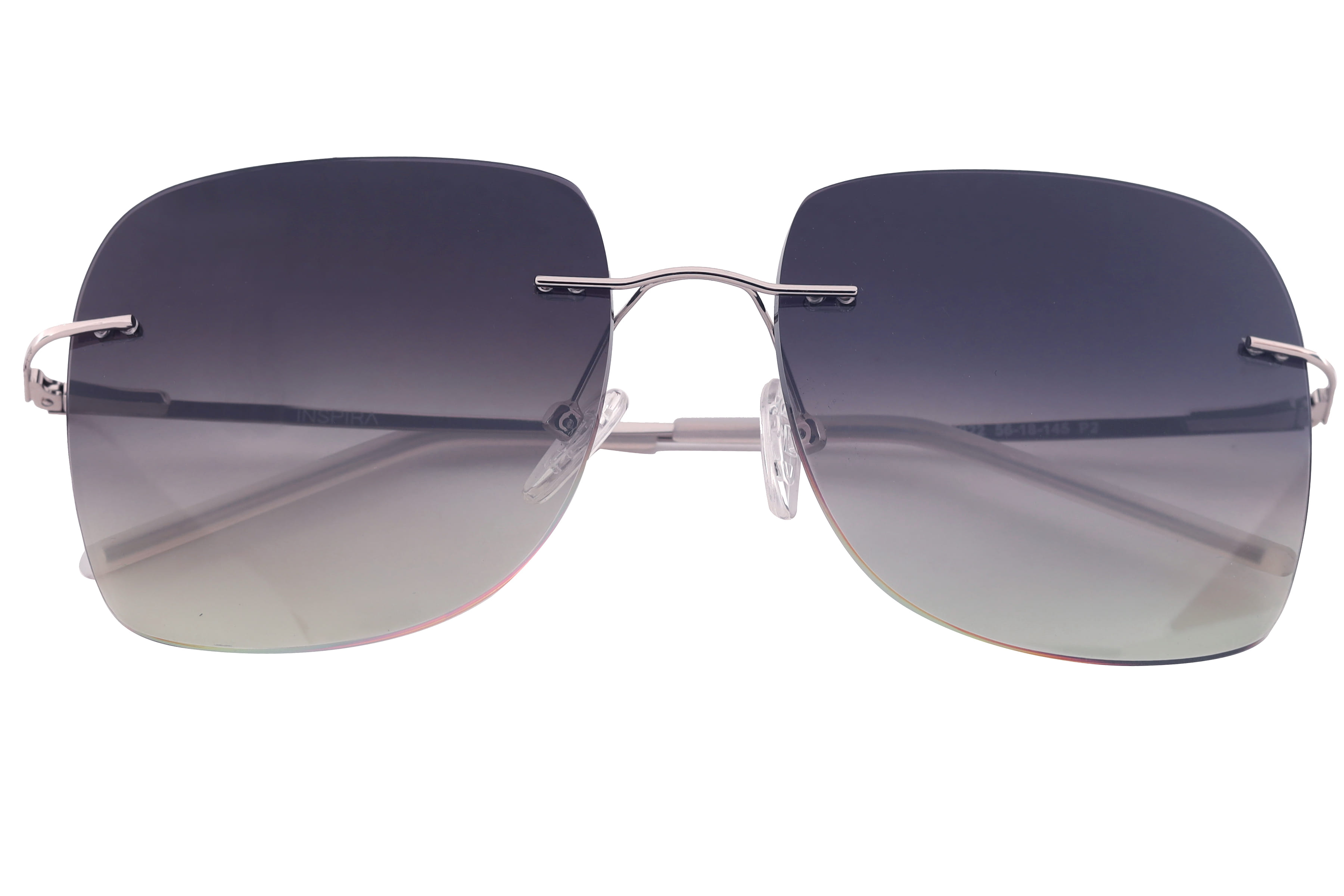Inspira 15022 Sunglass Silver Female RimLess Metal Sunglass — view 3