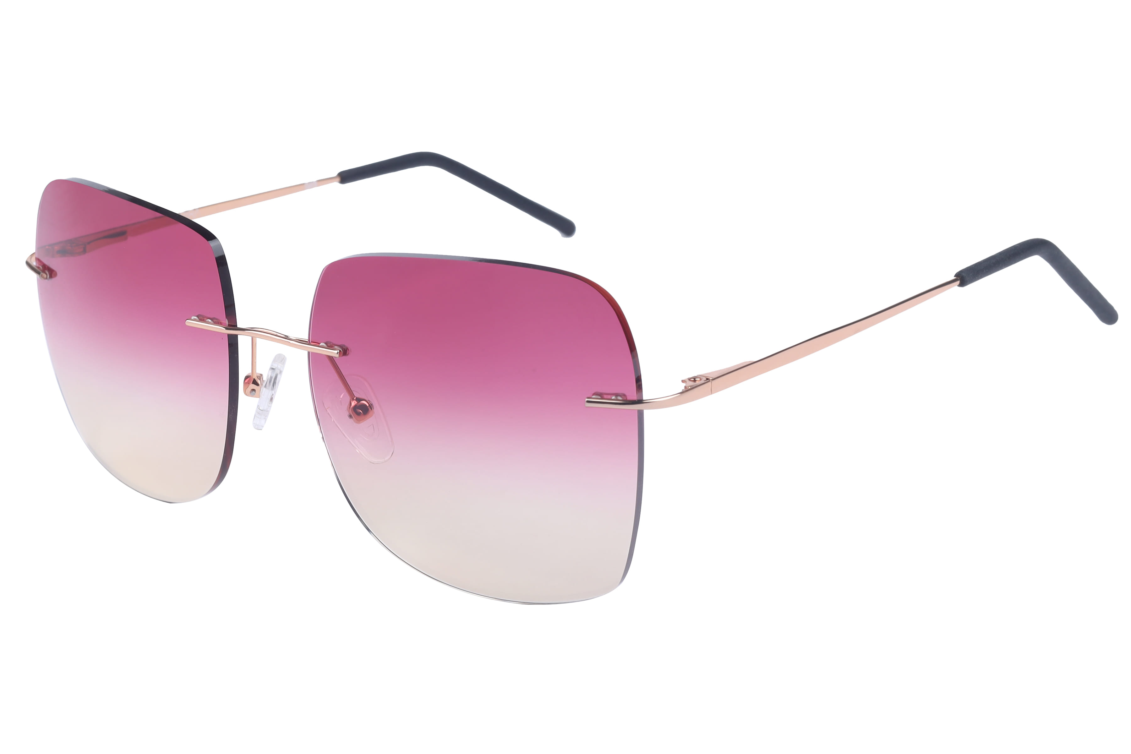 Inspira 15022 Sunglass Gold Female RimLess Metal Sunglass — Gold frame — view 1