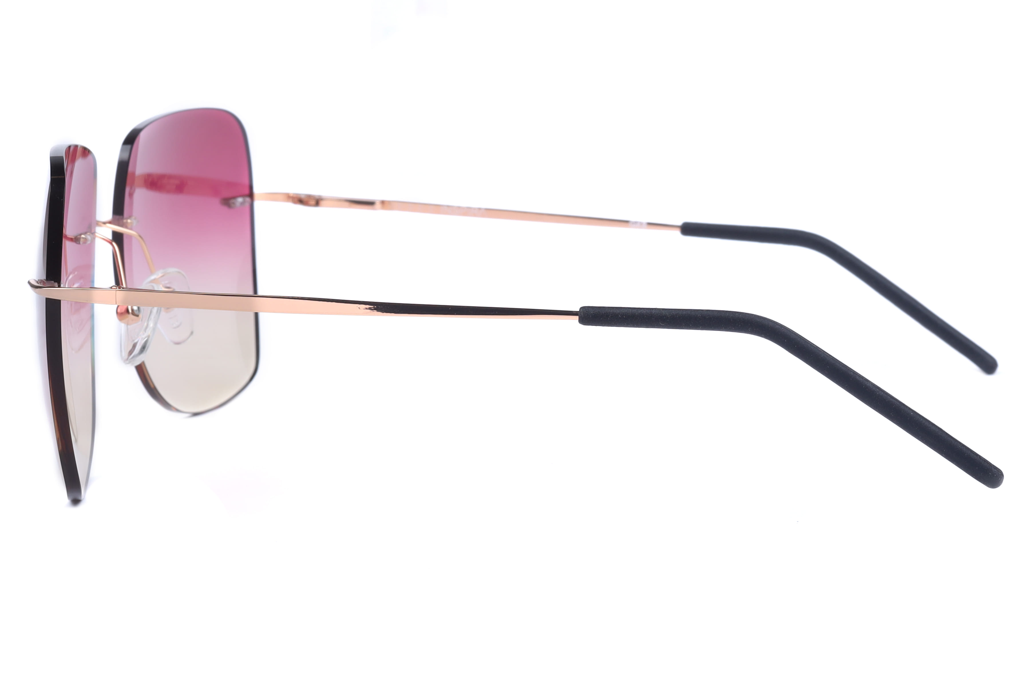 Inspira 15022 Sunglass Gold Female RimLess Metal Sunglass — Gold frame — view 3