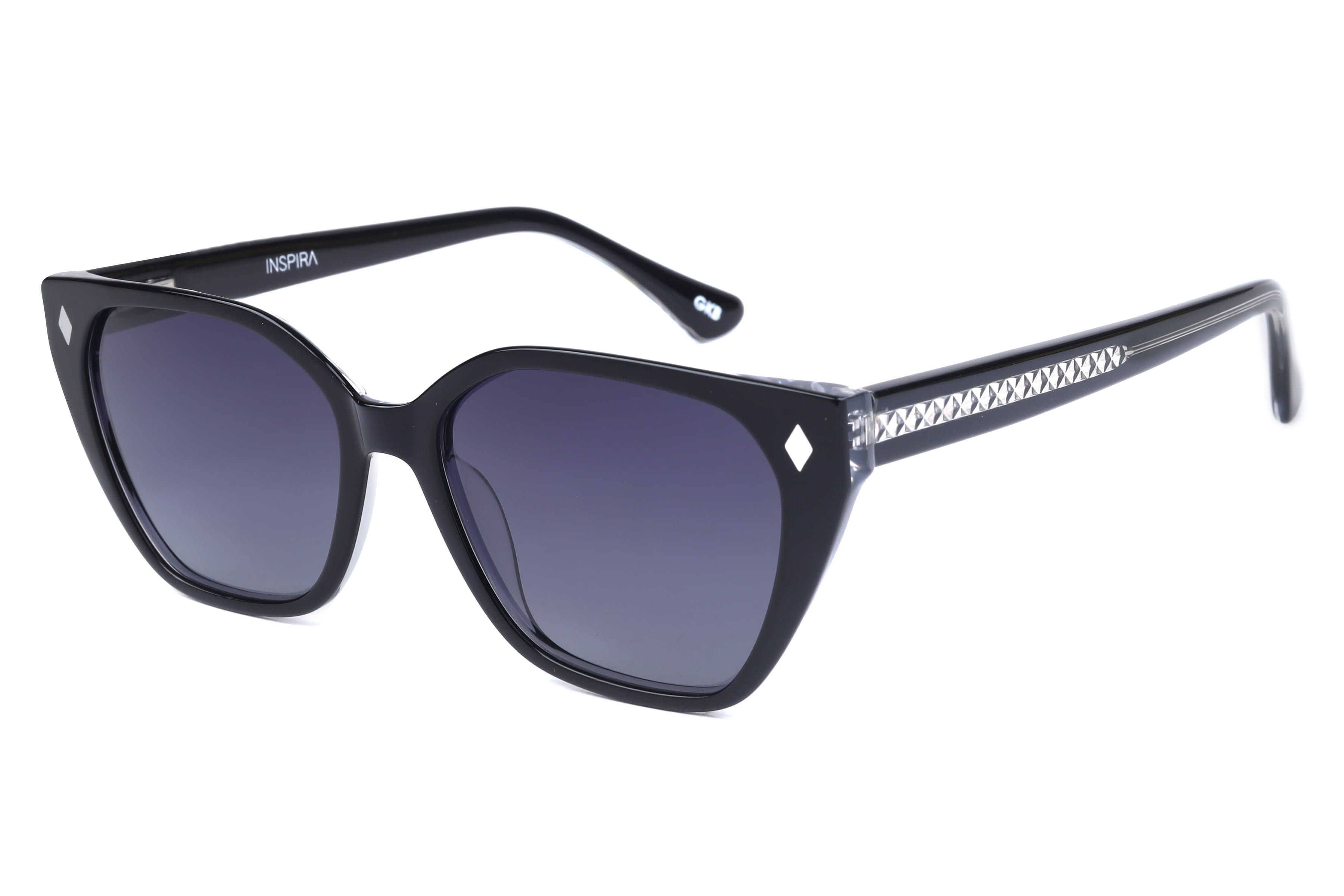 Inspira TD96032 Sunglass Black Female Full Shell Sunglass — Black frame — view 1
