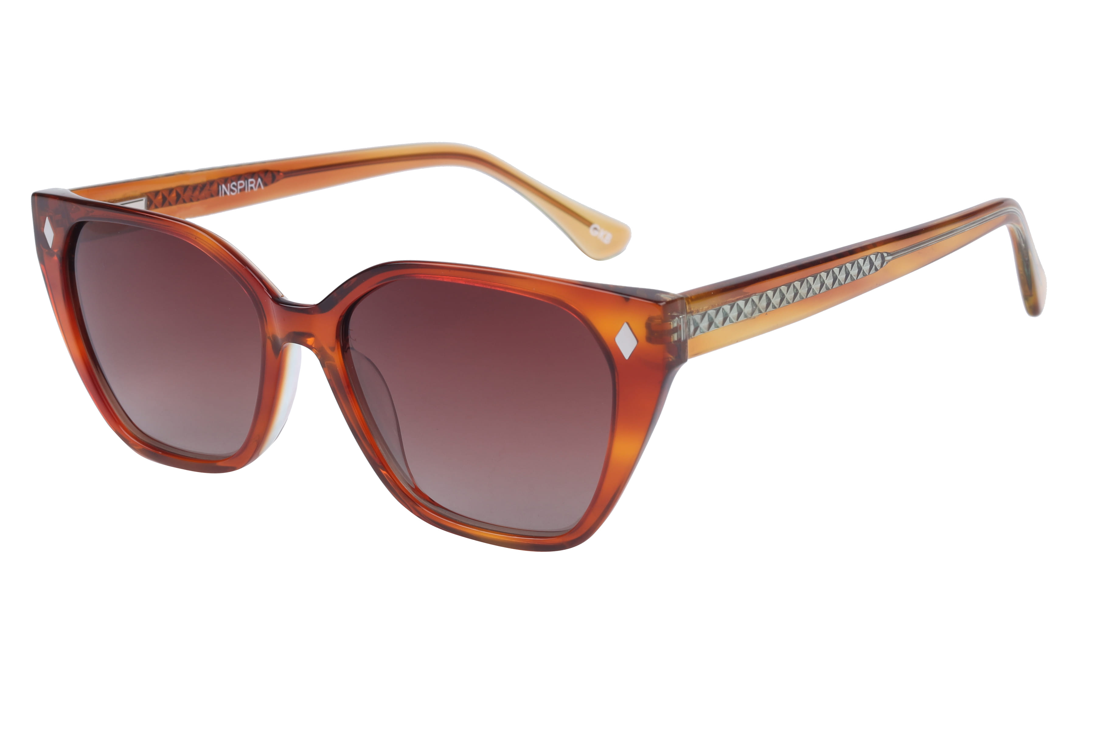 Inspira TD96032 Sunglass Havana Female Full Shell Sunglass — Havana frame — view 1