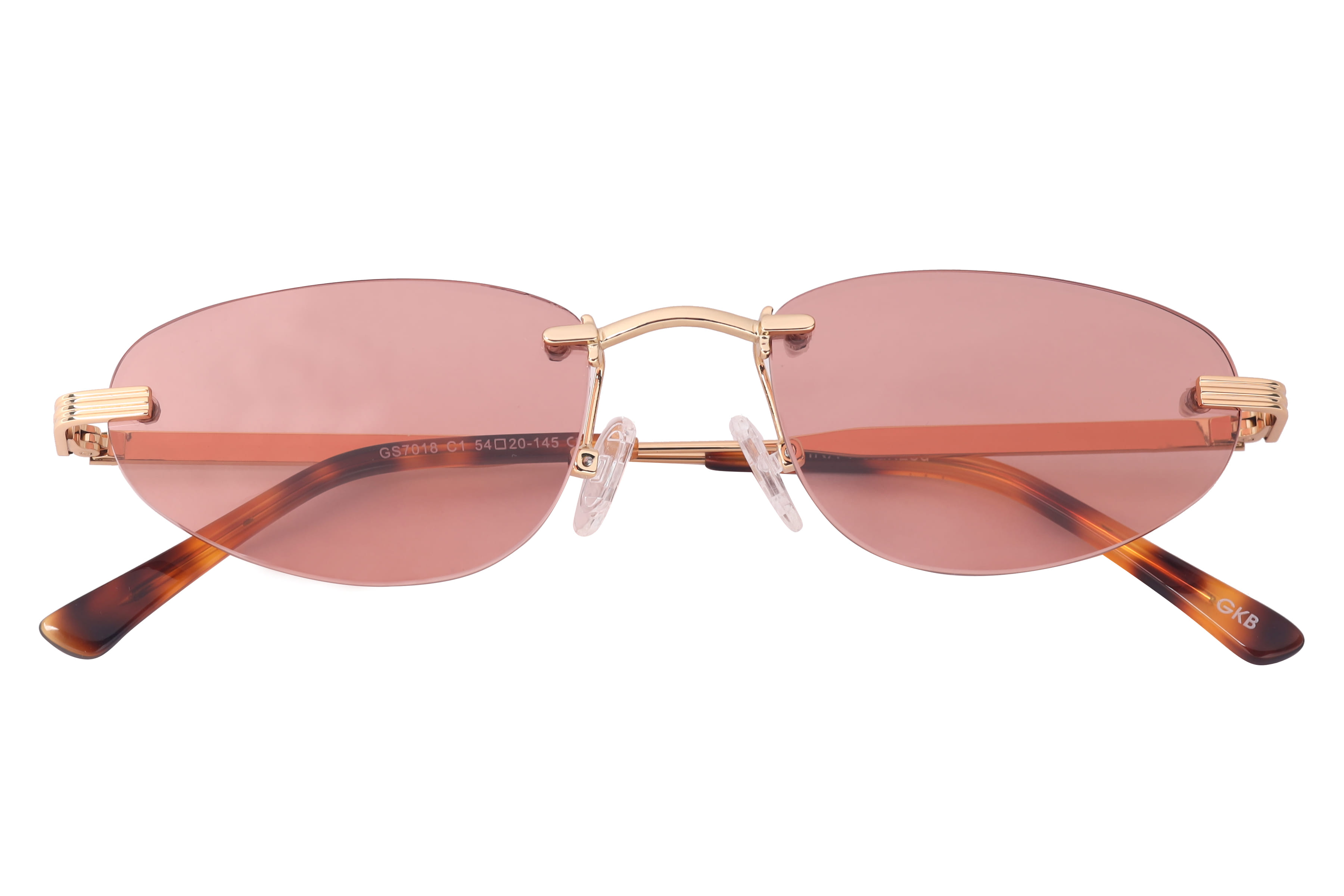 Inspira GS7018 Sunglass Gold Female RimLess Metal Sunglass — Gold frame — view 4