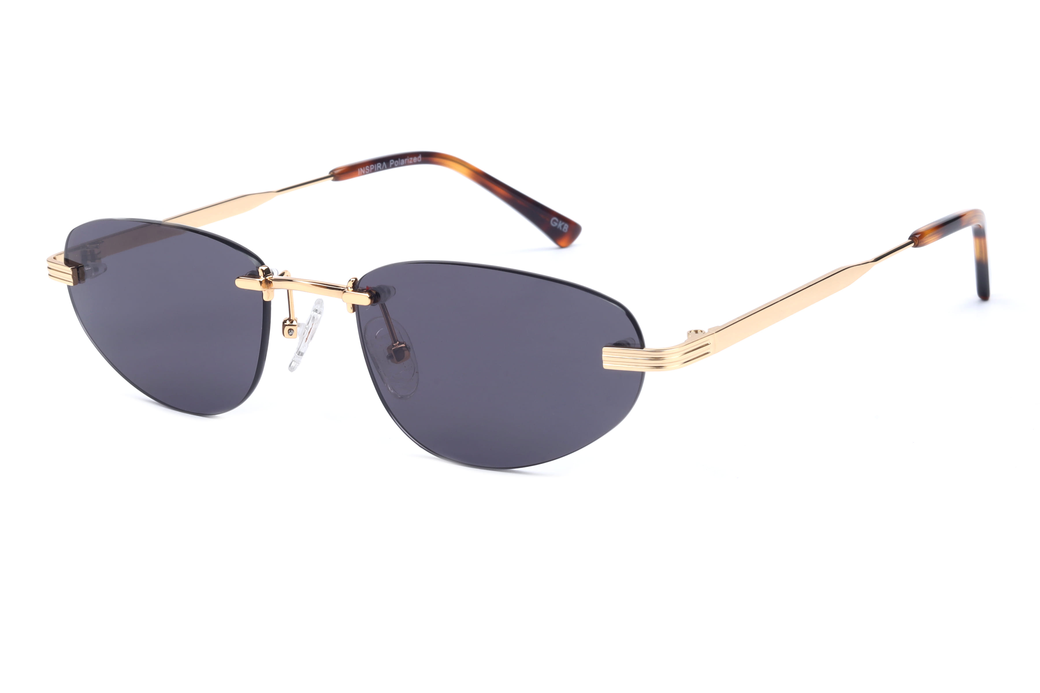 Inspira GS7018 Sunglass Gold Female RimLess Metal Sunglass — Gold frame — view 1