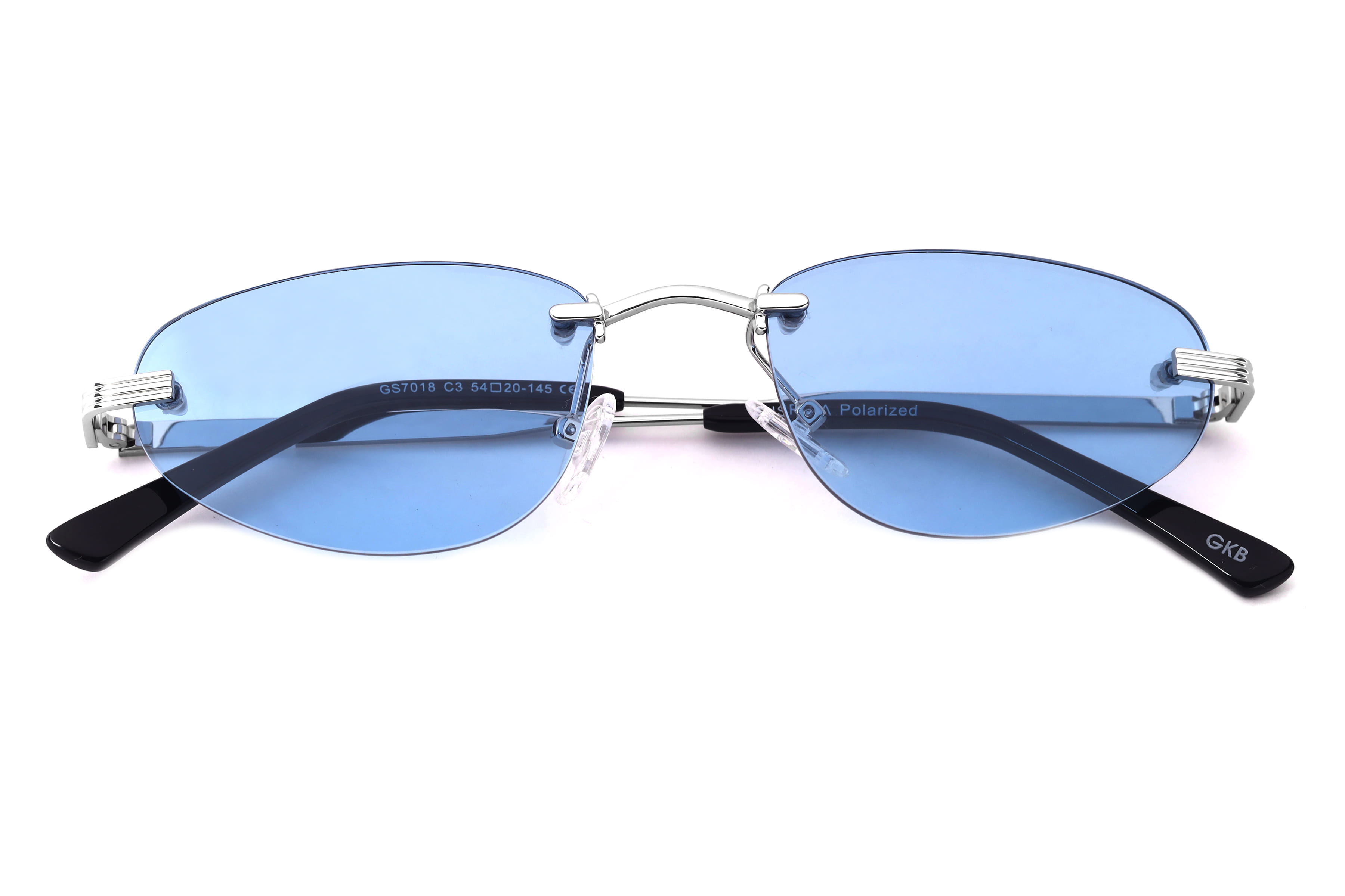 Inspira GS7018 Sunglass Silver Female RimLess Metal Sunglass — Silver frame — view 4