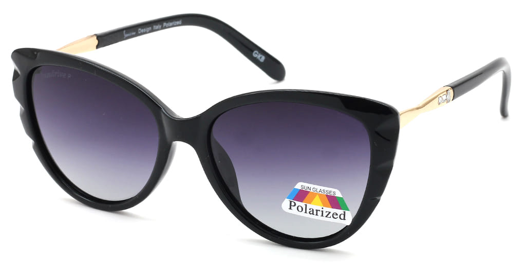 Inspira 1418D Sunglass Black Female Full Metal Sunglass — Black frame — view 2