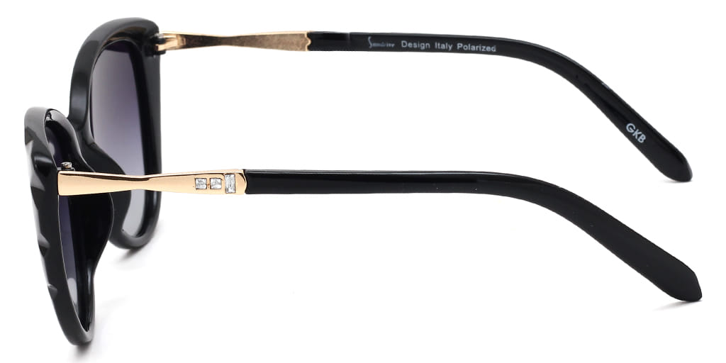 Inspira 1418D Sunglass Black Female Full Metal Sunglass — Black frame — view 4