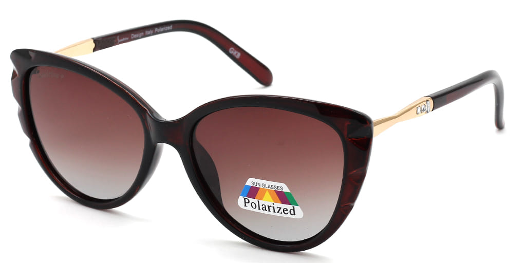 Inspira 1418D Sunglass Brown Female Full Metal Sunglass — view 2