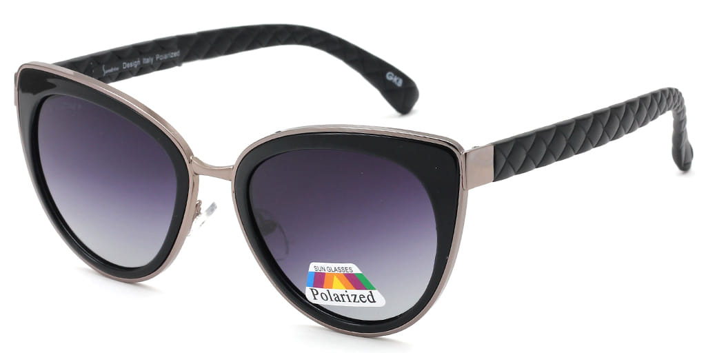 Inspira 1518D Sunglass Gun Metal Female Full Shell Sunglass — Gun Metal frame — view 2