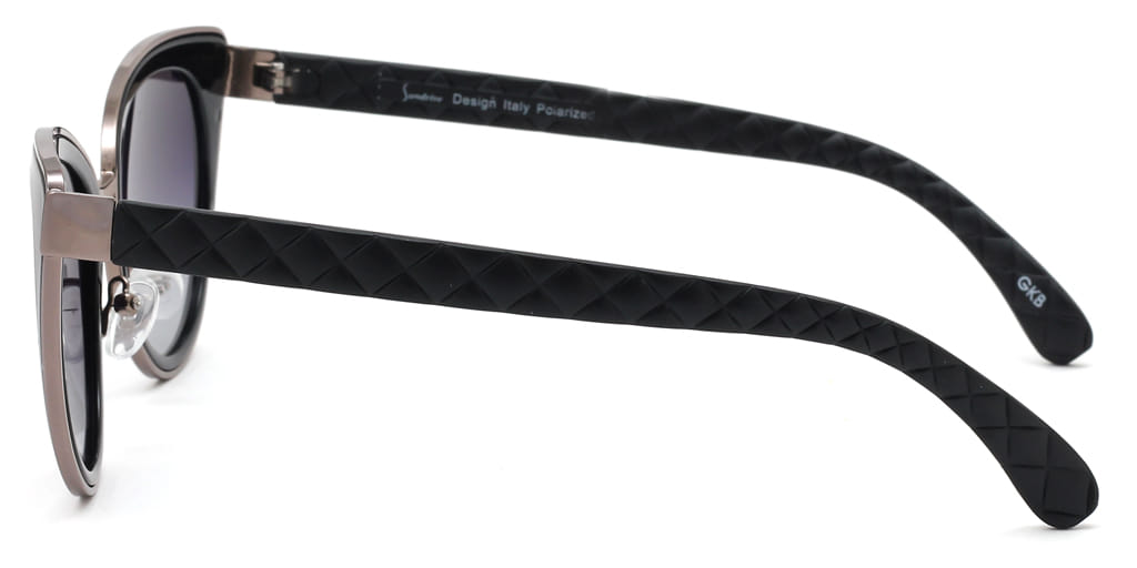 Inspira 1518D Sunglass Gun Metal Female Full Shell Sunglass — Gun Metal frame — view 4