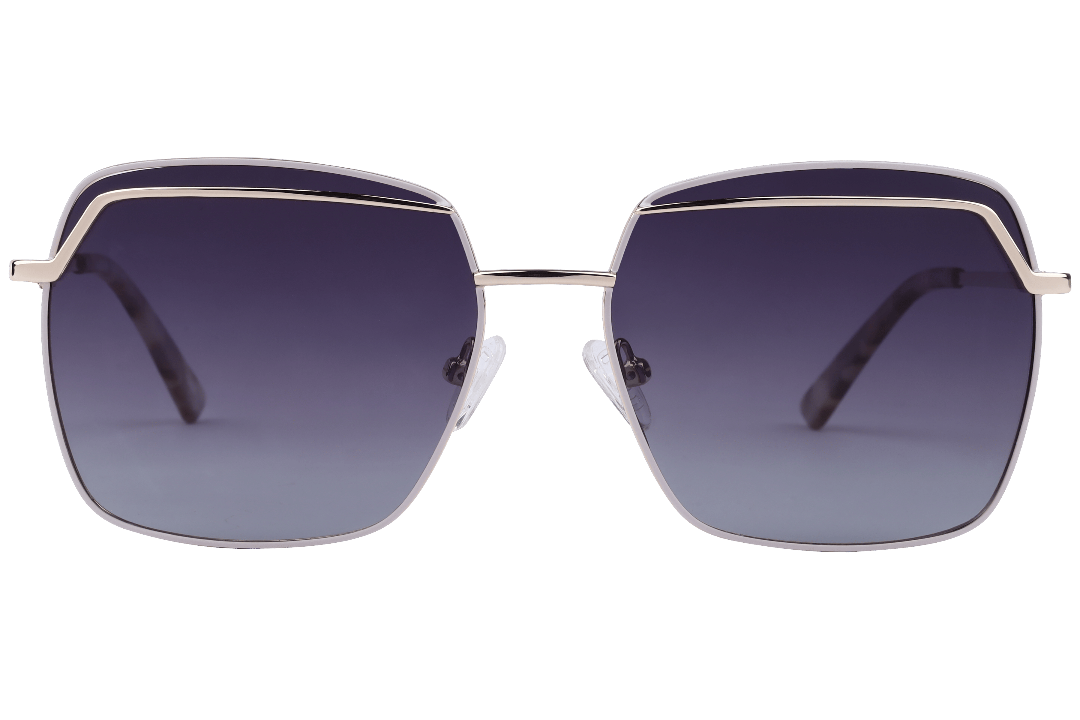 Inspira BS8009 Sunglass White Female Full Metal Sunglass — White frame — view 2