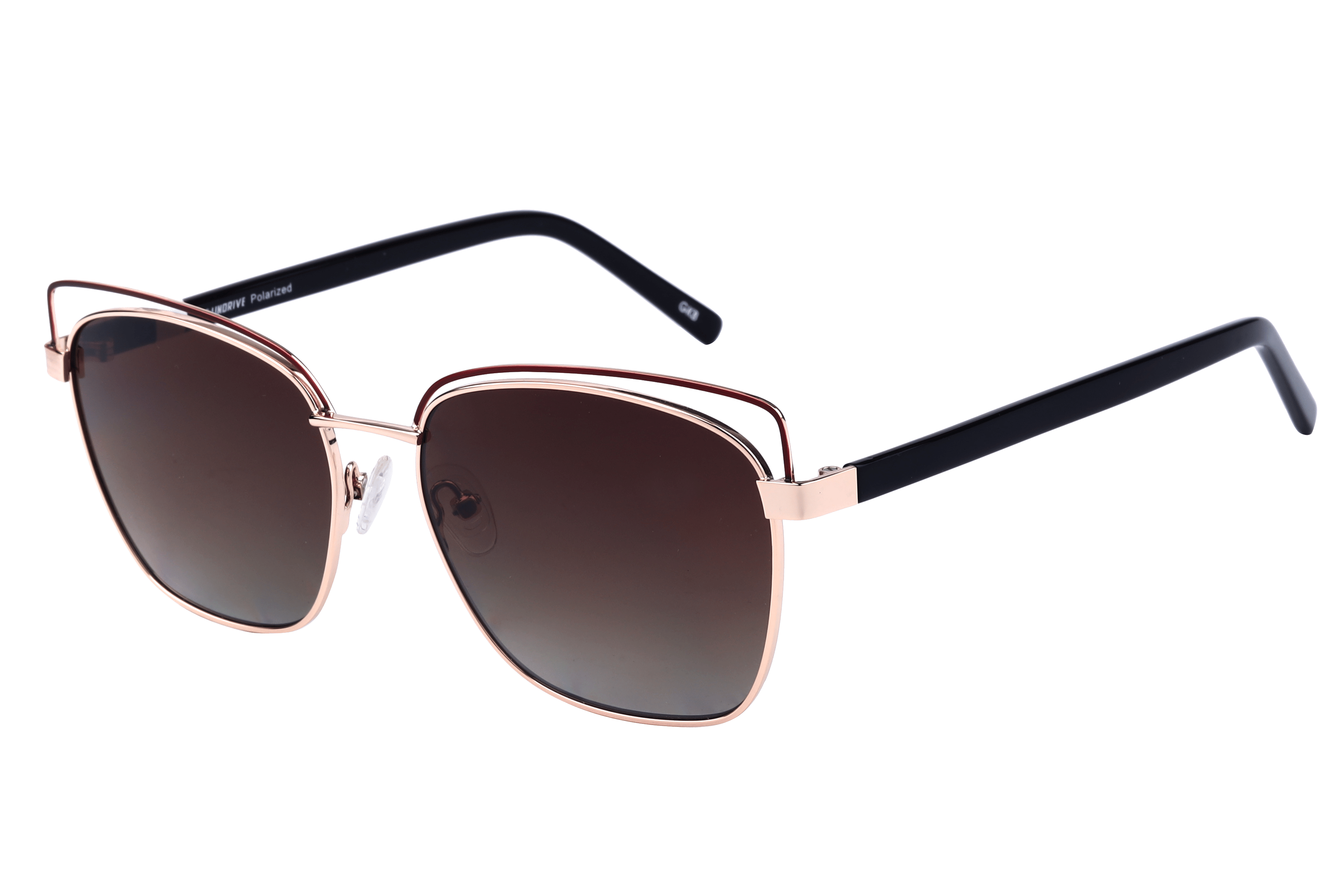 Inspira BS8019 Sunglass Gold Female Full Shell — Silver frame