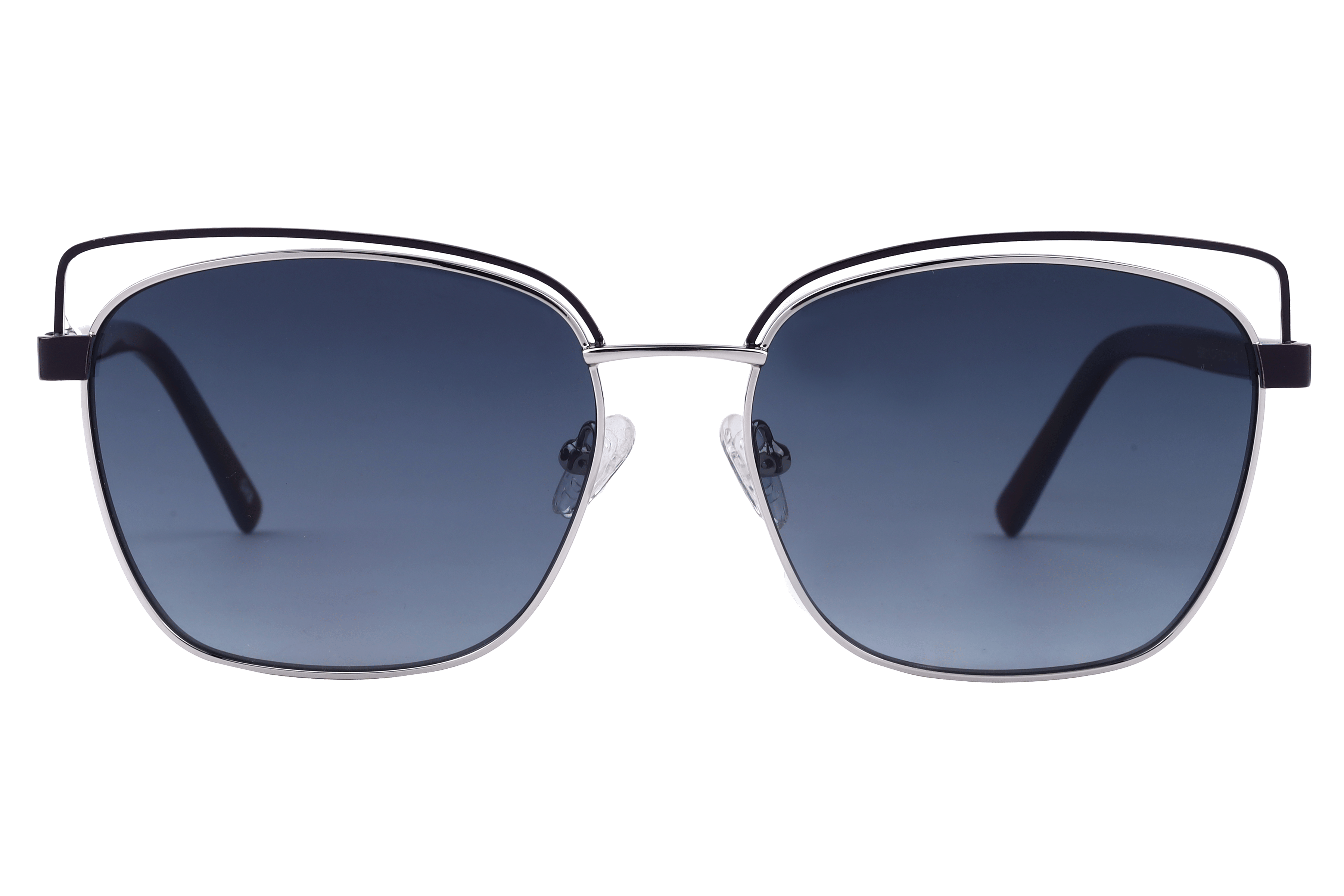 Inspira BS8019 Sunglass Silver Female Full Shell Sunglass — Silver frame — view 2