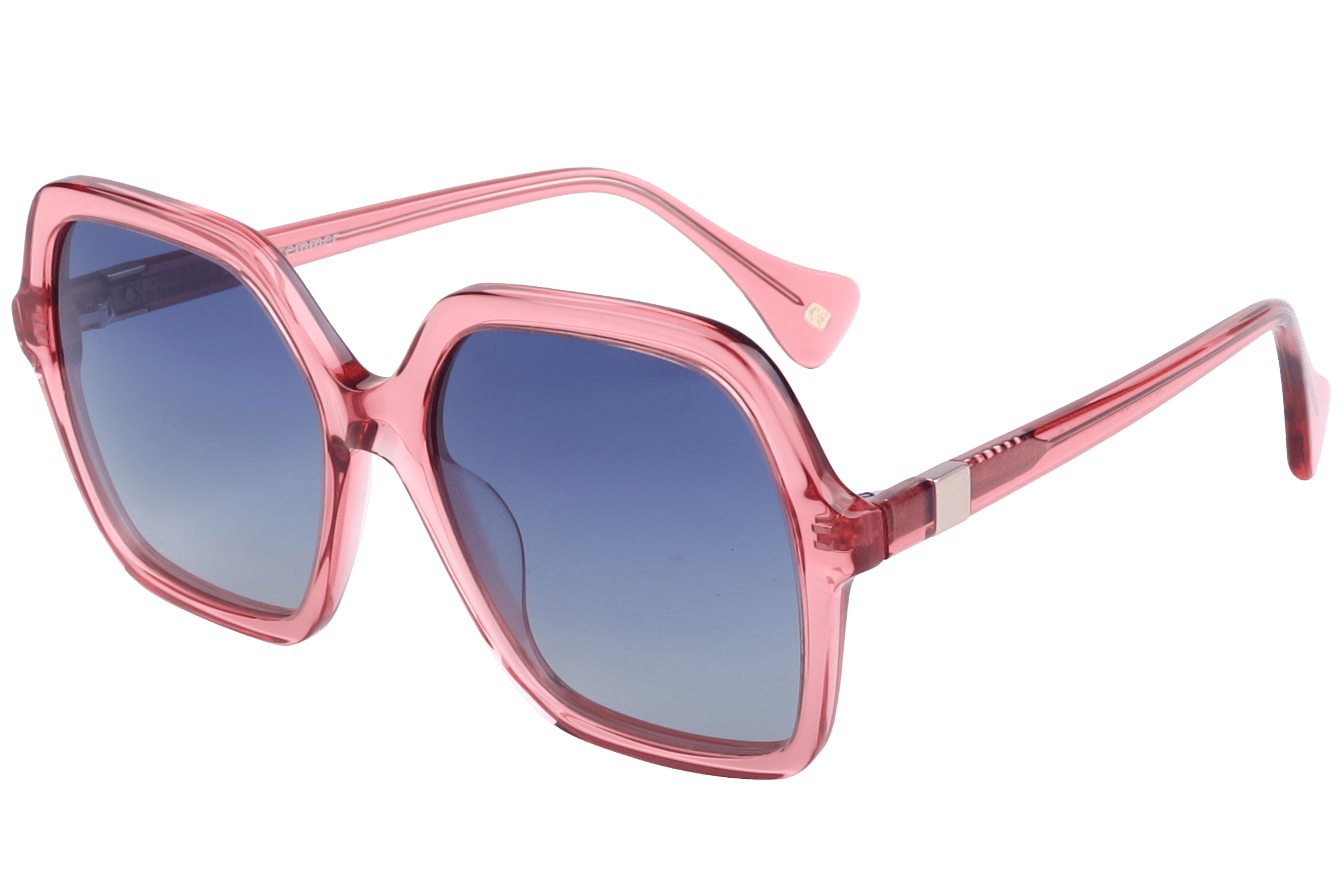 Inspira AT8497 Sunglass Transparent Pink Female Full Shell — Black frame
