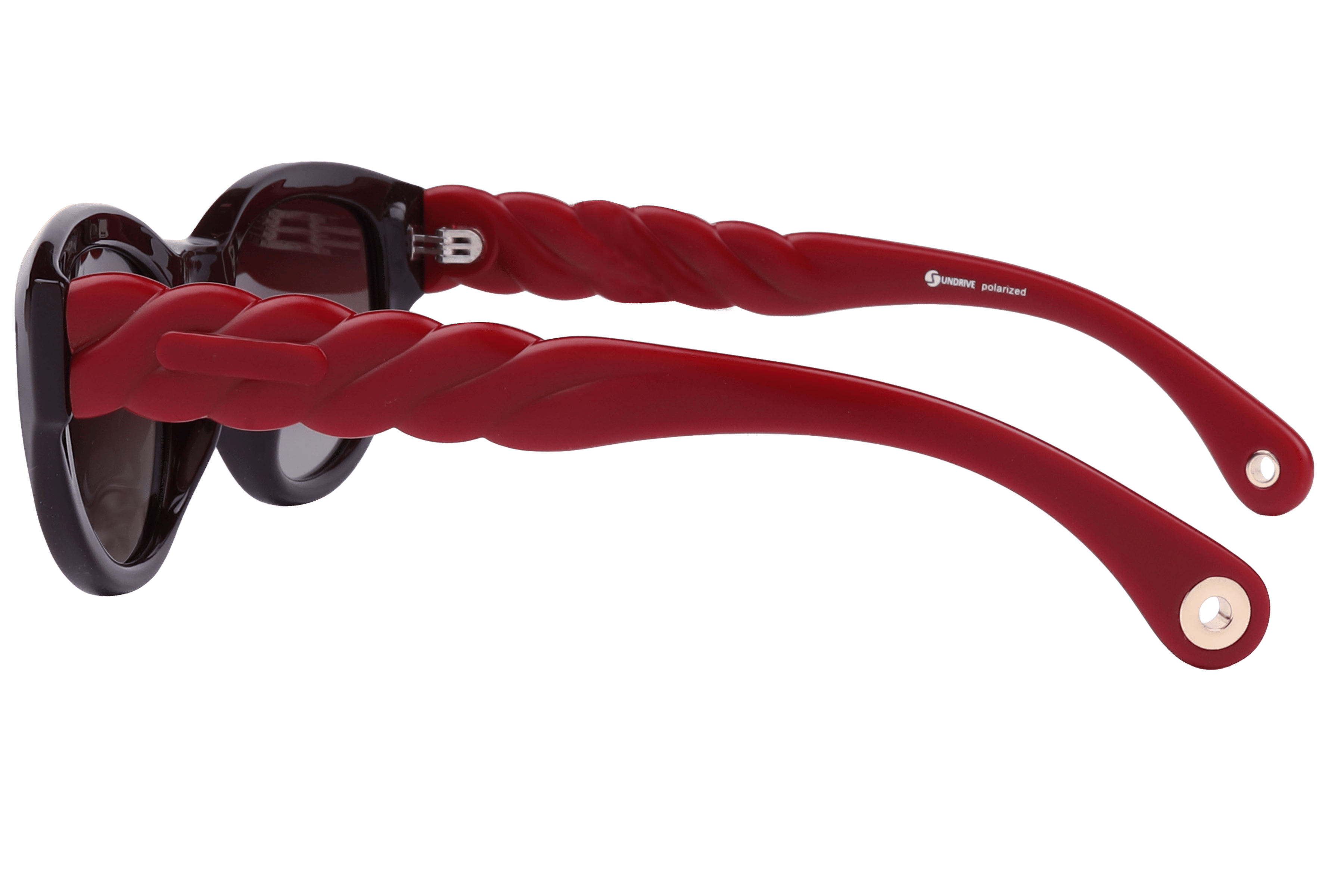 Inspira S1003 Sunglass Maroon Female Full Shell Sunglass — Maroon frame — view 3