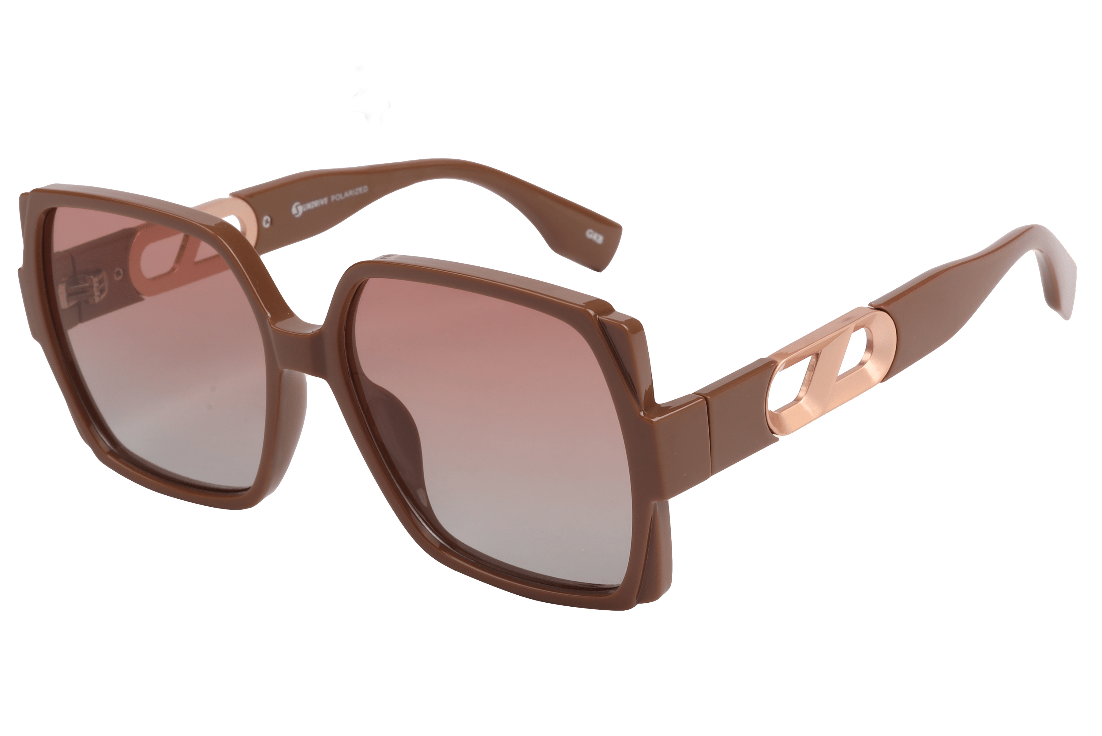 Inspira TR7557 Sunglass Brown Female Full Shell with Metal — Brown frame
