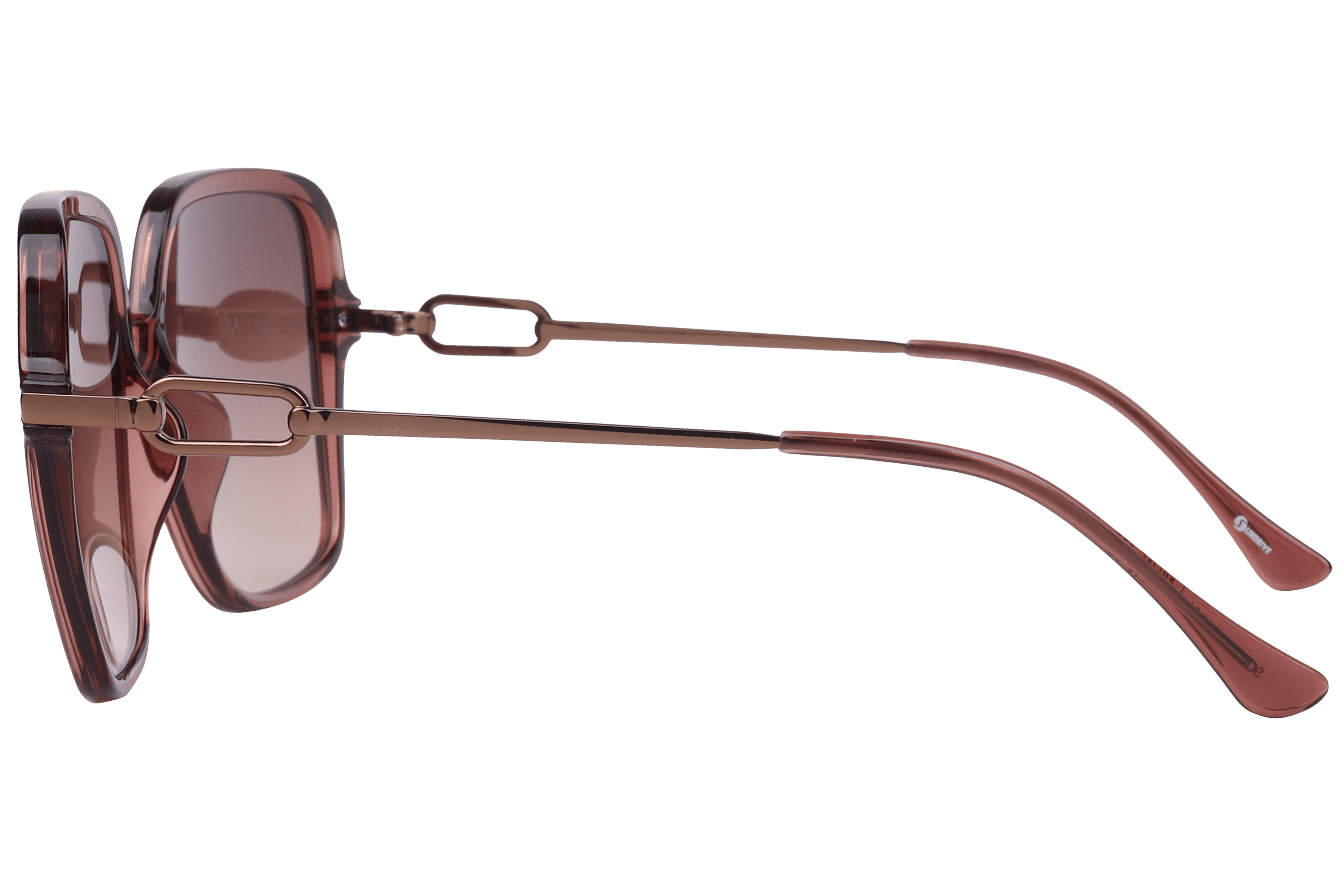 Inspira S1017 Sunglass Brown Female Full Metal Sunglass — Brown frame — view 3