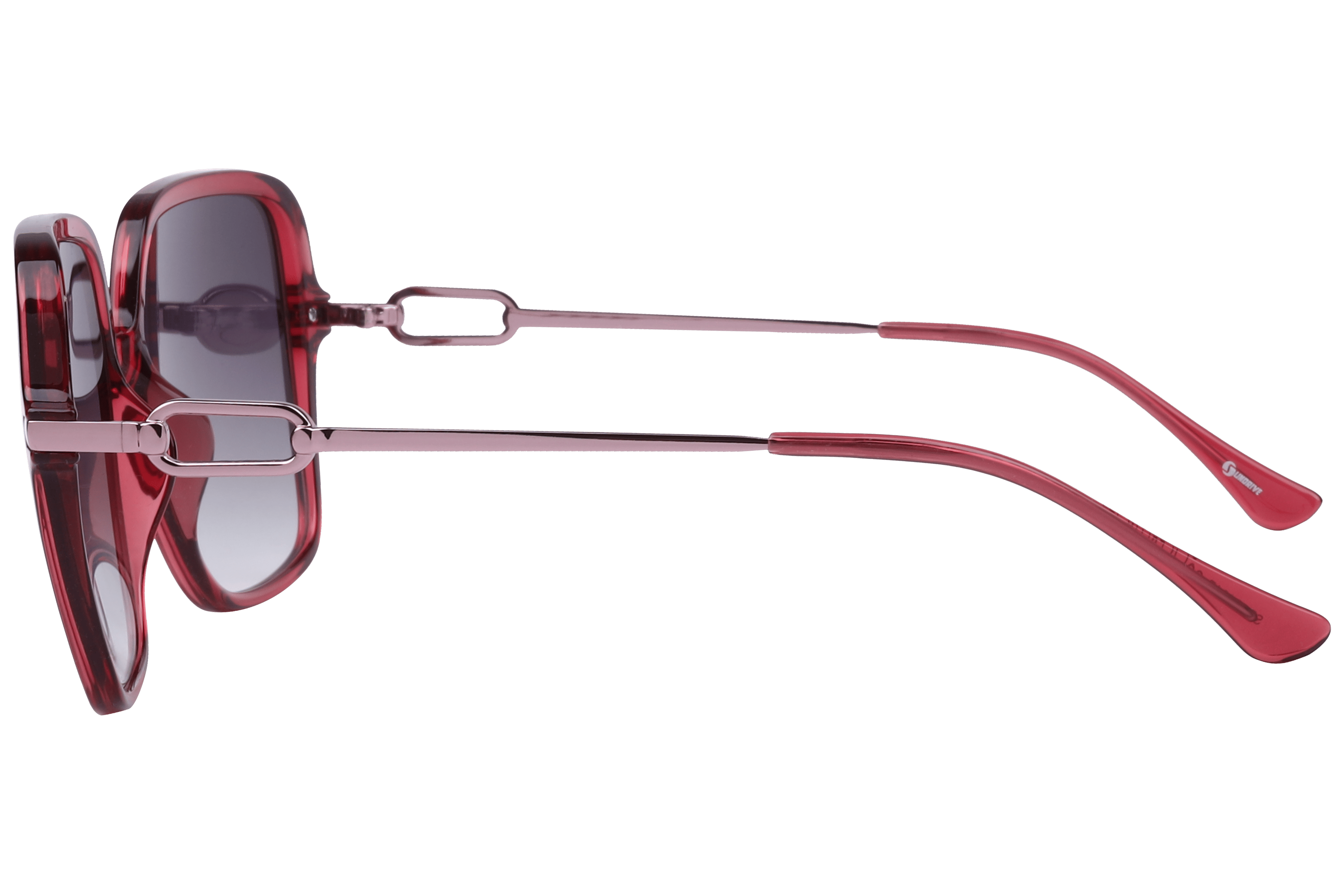 Inspira S1017 Sunglass Maroon Female Full Metal Sunglass — Maroon frame — view 3