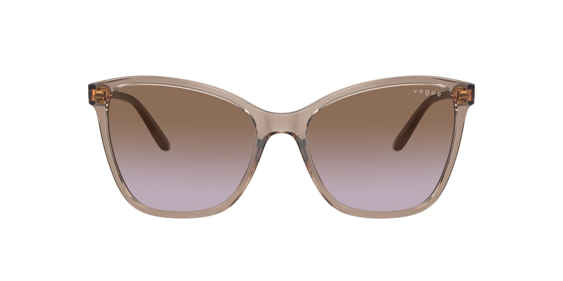 Vogue 0VO5520S Sunglass Transparent Brown Female Full Shell Sunglass — Transparent Brown frame — view 2