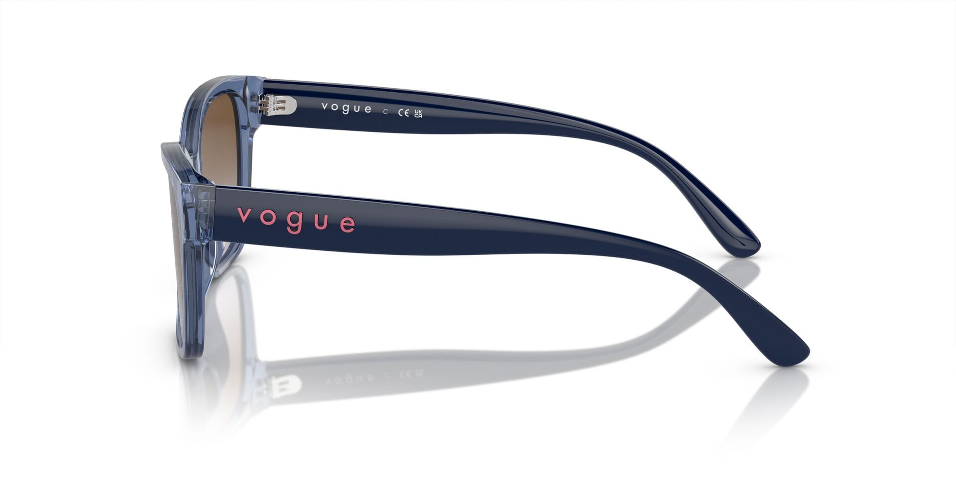 Vogue 0VO5534SI Sunglass Transparent Blue Female Full Shell Sunglass — Transparent Blue frame — view 3