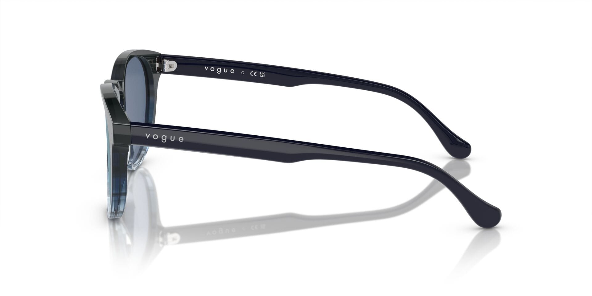 Vogue 0VO5536SI Sunglass Transparent Blue Male Full Shell Sunglass — Transparent Blue frame — view 3