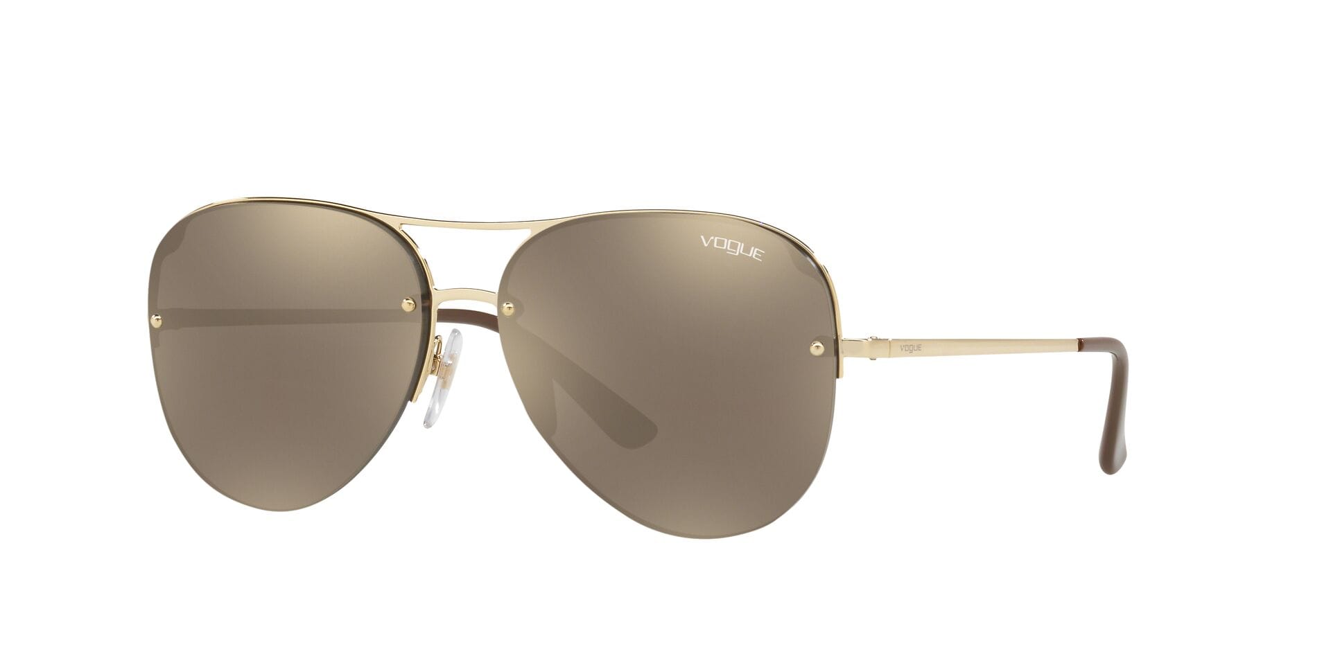 Vogue VO4080S Sunglass Gold Male RimLess Metal Sunglass — Gold frame — view 1