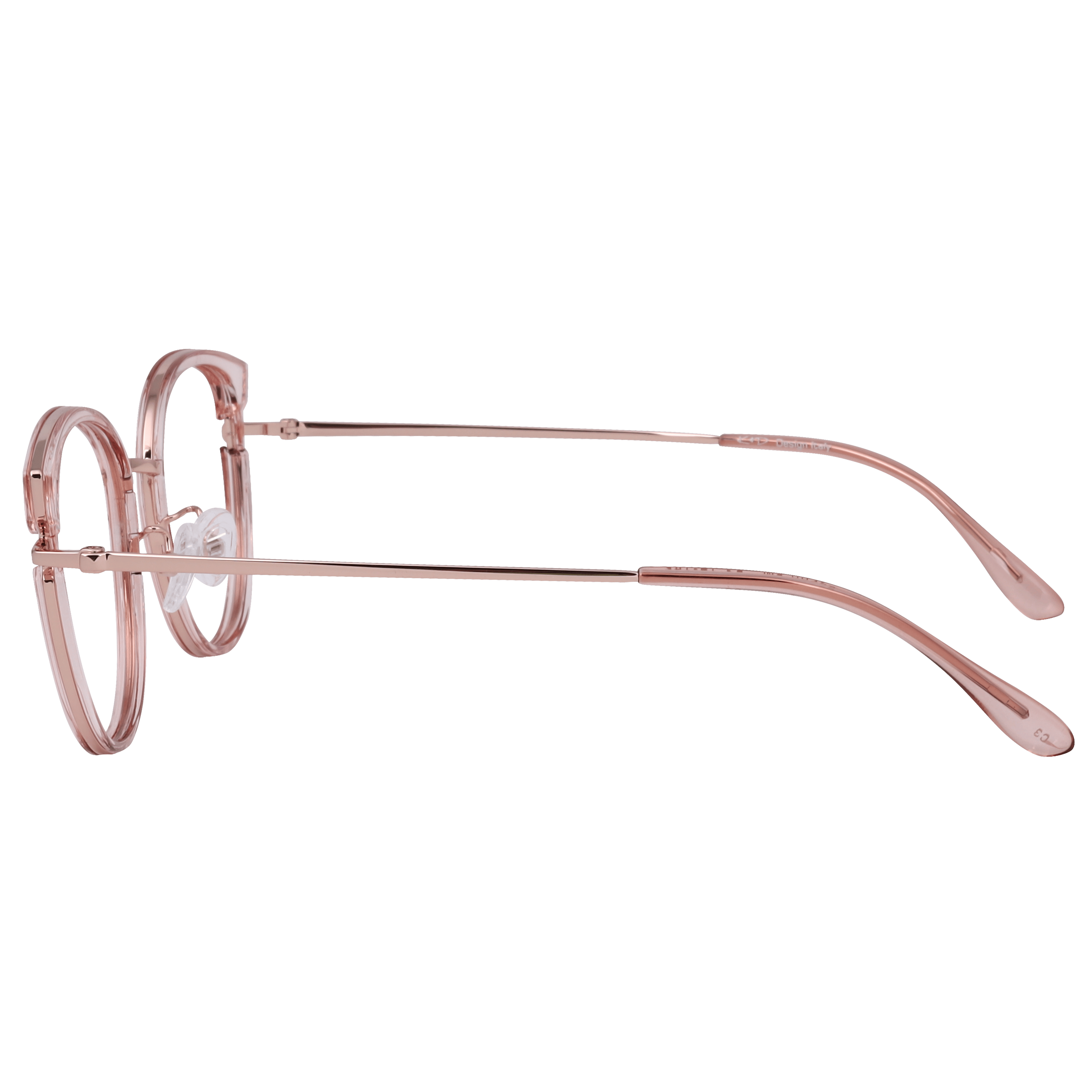 Inspira 50280 Frame Transparent Pink Female Full Metal Frame — view 3
